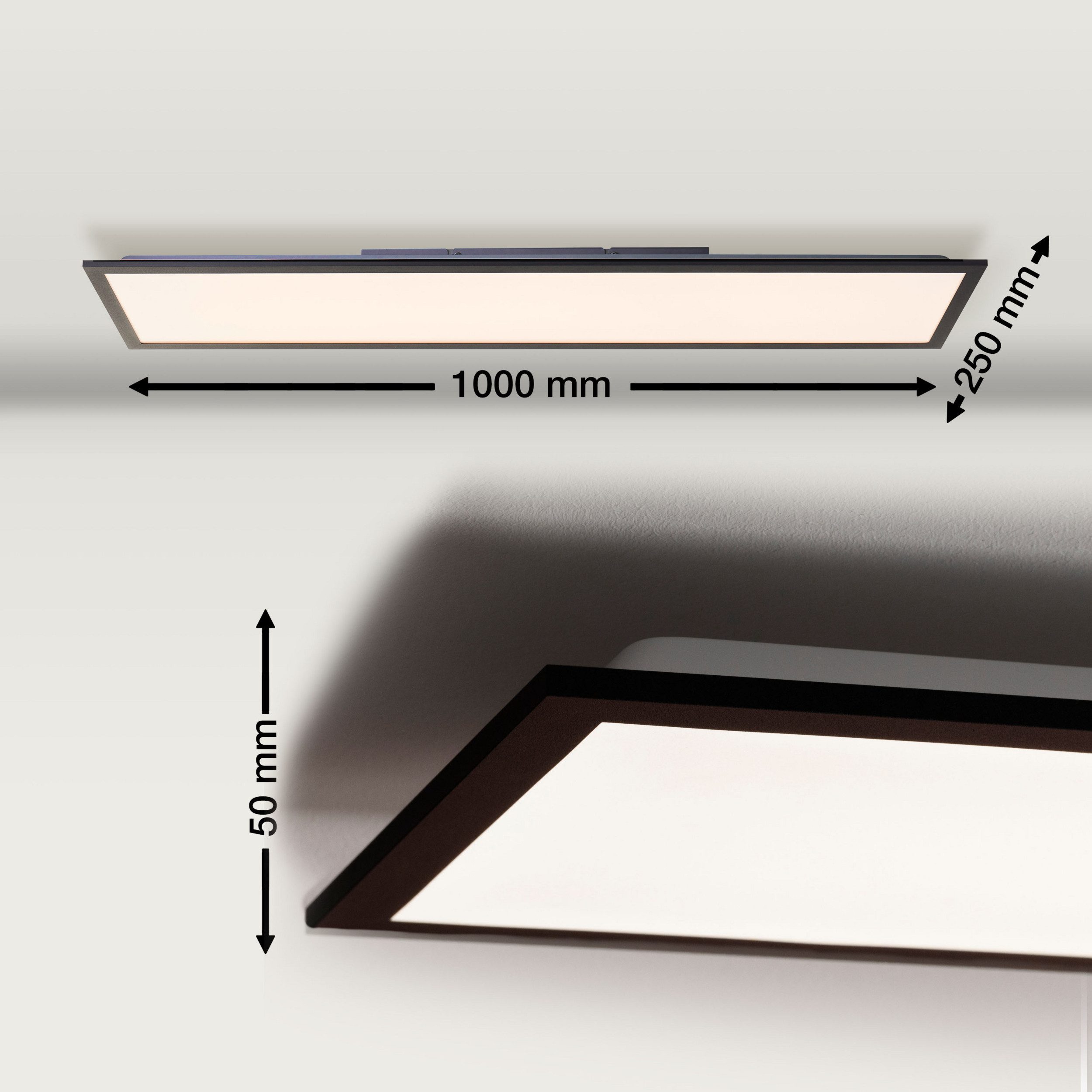 Lightbox LED Panel, CCT - über Fernbedienung, LED fest integriert, warmweiß - kaltweiß, LED-Paneel, 100 x 25 cm, 3400 lm, dimmbar, 3000-6500 K, CCT, schwarz