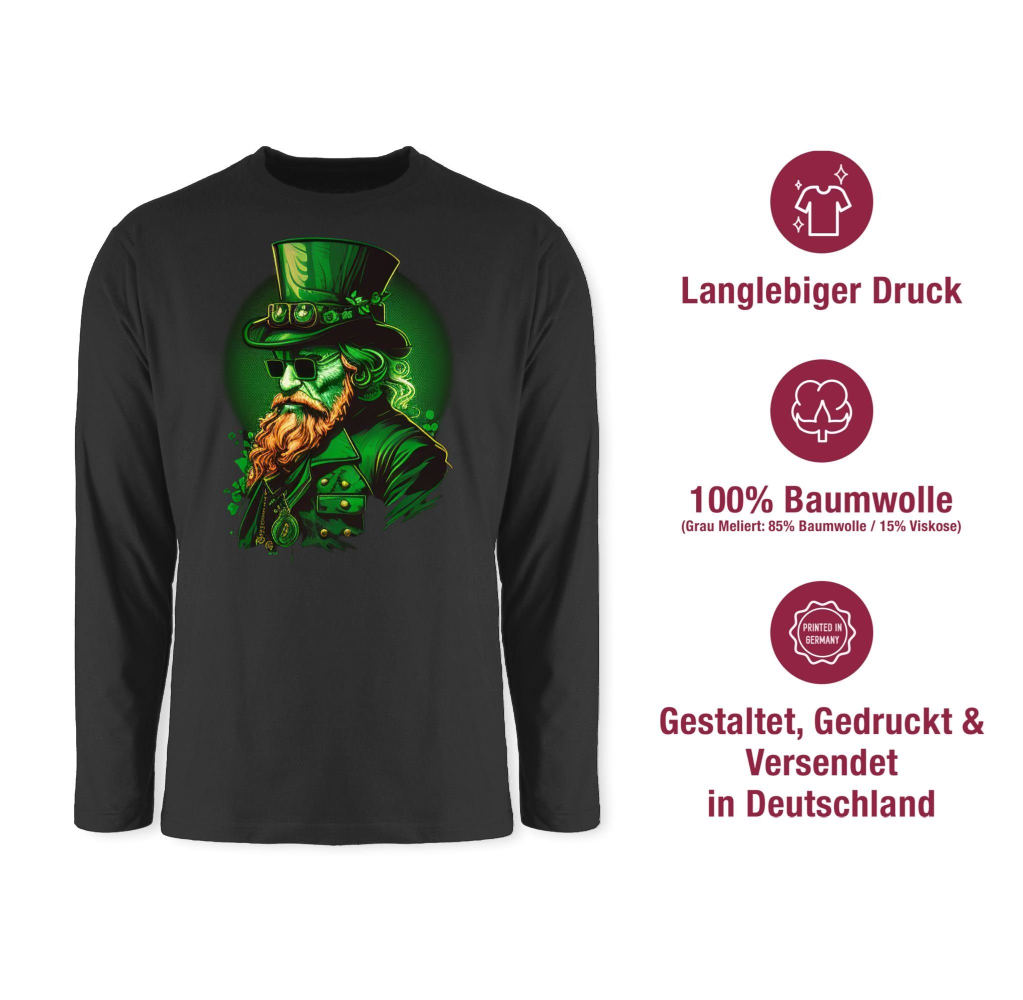 Shirtracer Rundhalsshirt Shamrock Irland Kobold Irische St. Patricks Day