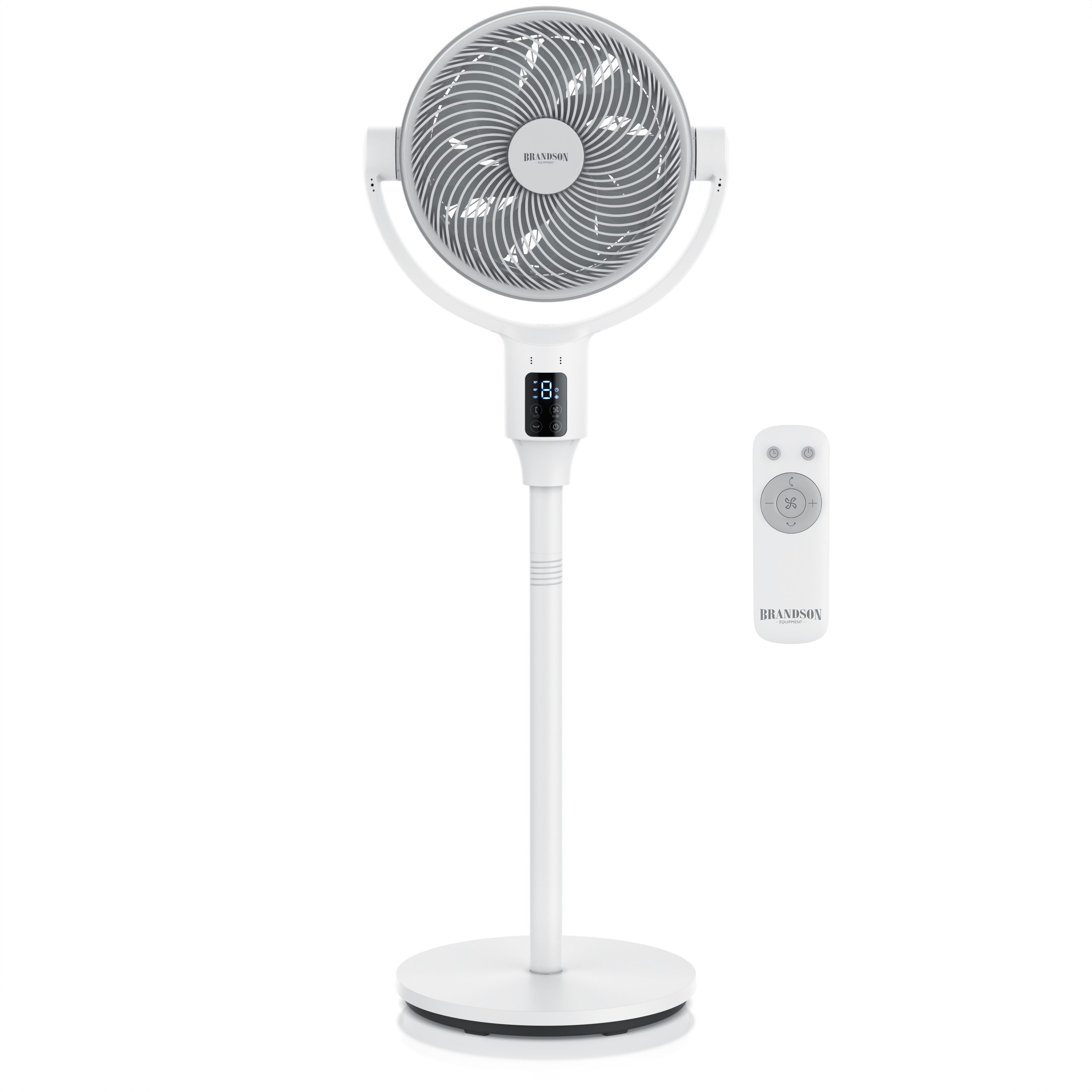 Brandson Standventilator 3D Oszillation, Dual Blade, DC Motor, Timer, Fernbedienung, Duftfach, Sieger Live & Living Award 2026, 9 Geschwindigkeiten, höhenverstellbar