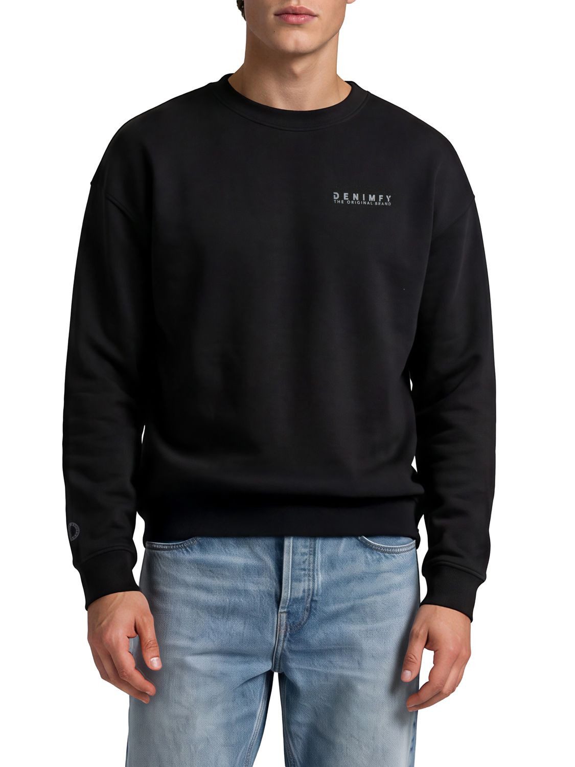 DENIMFY Sweatshirt Herren Rundhals Pullover DFKeno Oversized Fit Streetwear Sweatshirt mir Kängurutasche