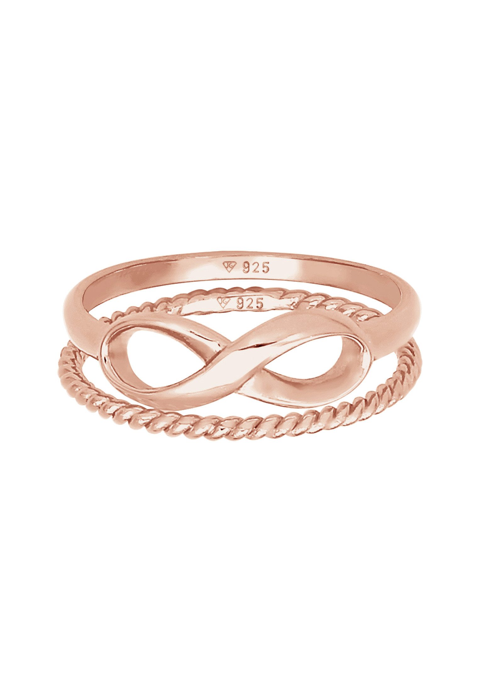 Elli Ring-Set Infinity Bandring Gedreht Stapelring Set 925 Silber, Infinity günstig online kaufen