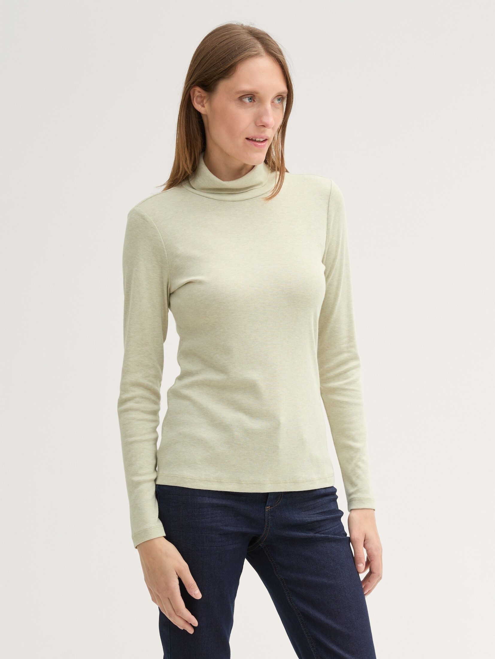 Langarmshirt Langarmshirt mit Rollkragen