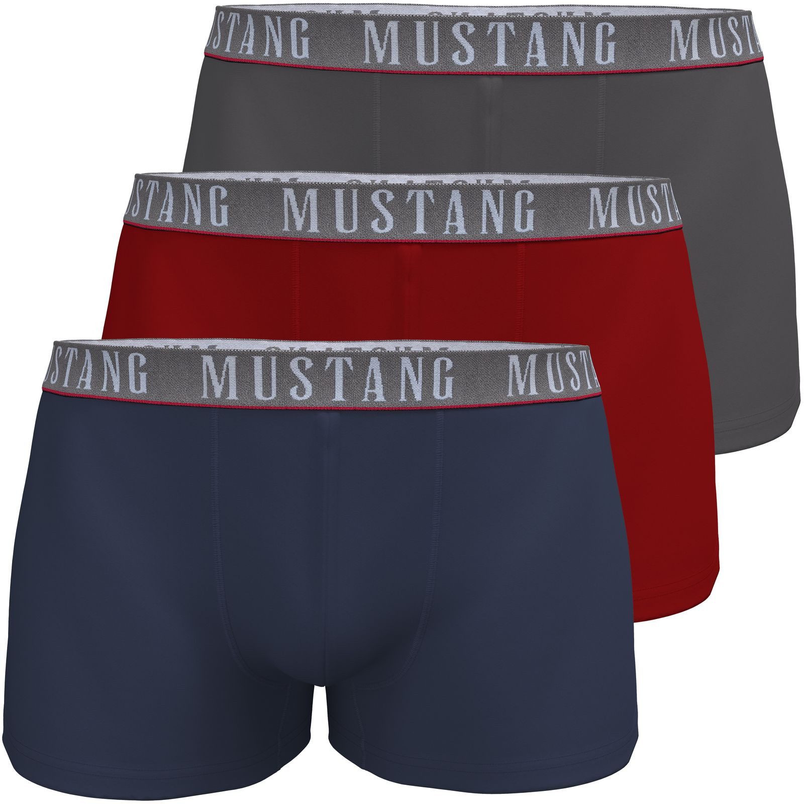 MUSTANG Retro Boxer KILIAN Retro-Pants Herren Unterhose Boxershorts (Spar-Set, 3-St) enge Passform, perfekter Sitz, elastischer Bund, maximaler Komfort