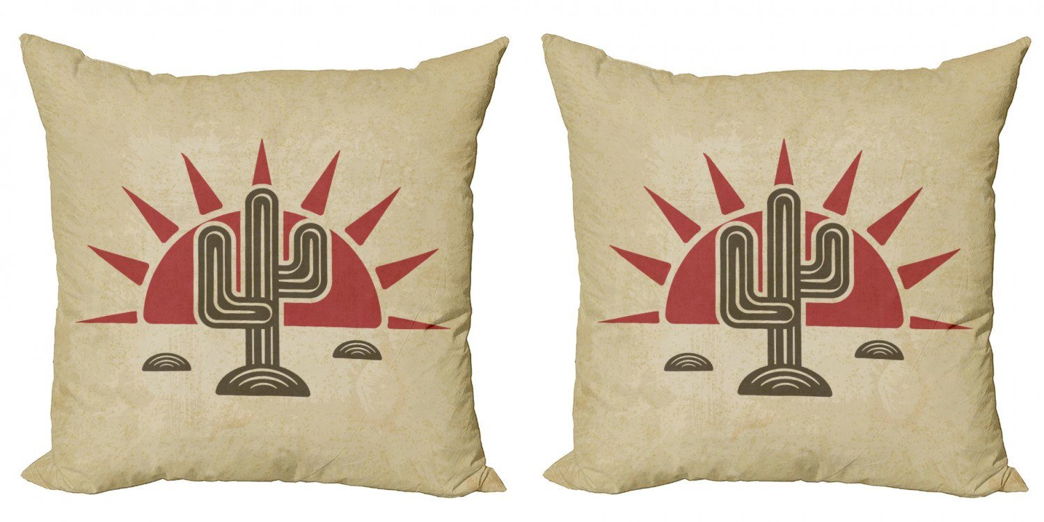 Kissenbezüge Modern Accent Doppelseitiger Digitaldruck, Abakuhaus (2 Stück), Arizona Tribal Saguaro und Sun