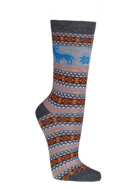 Wowerat Norwegersocken 3 Paar bunte Norweger Socken mit schönem Hygge Muster mit Wolle Unisex (3 Paar)