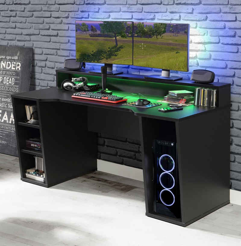 möbel-direkt.de Gamingtisch Tezaur (Komplett Set, 1 Gamingtisch), RGB Beleuchtung, ABS- Kanten