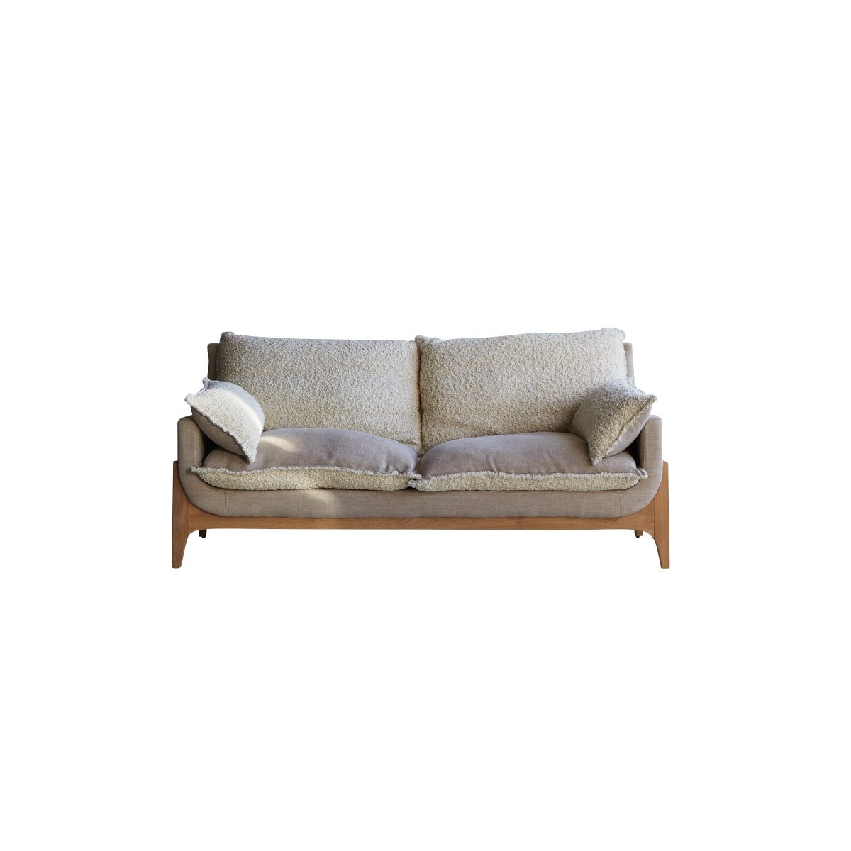 Tikamoon Sofa Woodnest Sofa mit Leinenbezug,2-Sitzer