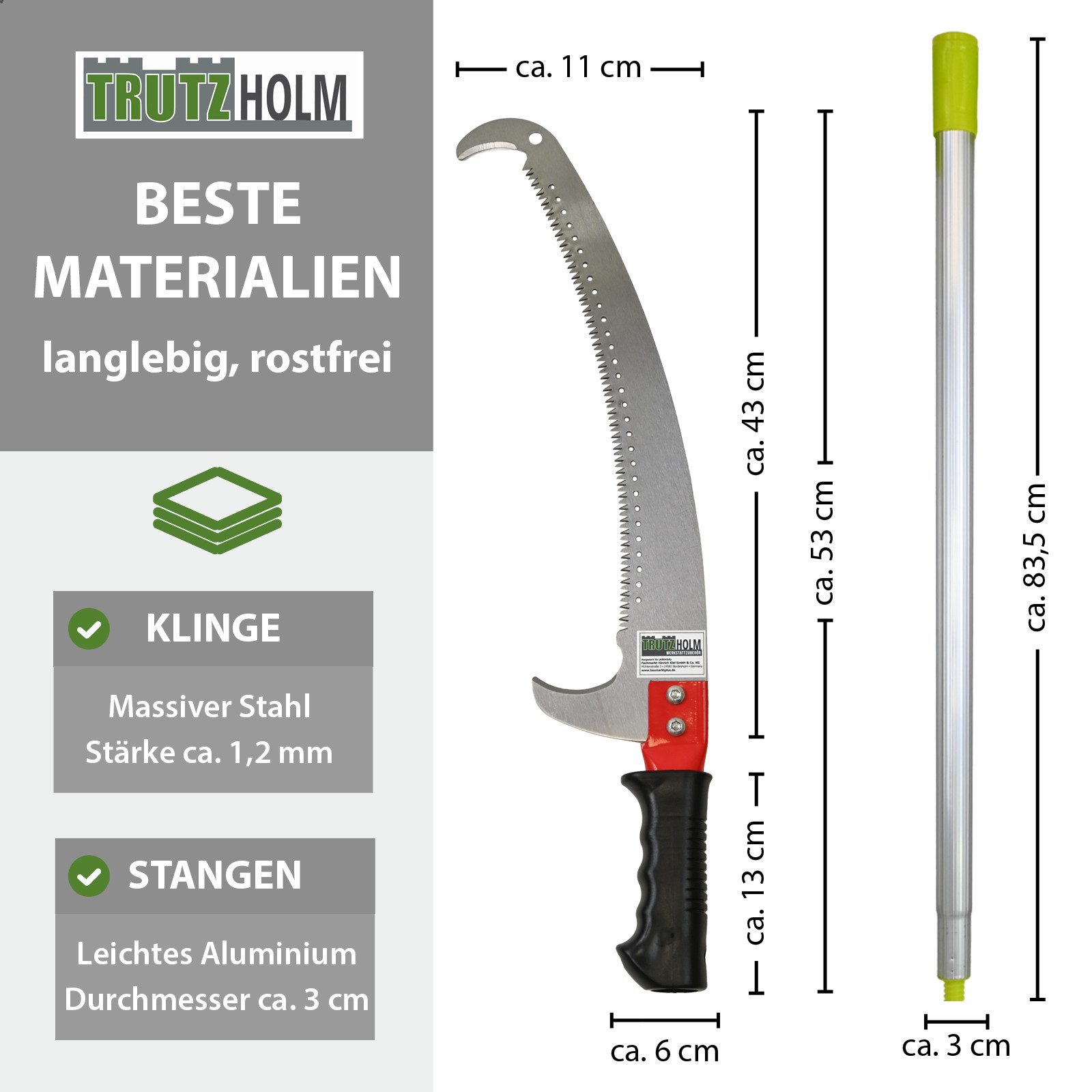 TRUTZHOLM Gartensäge Alu Astsäge 6,5 m günstig online kaufen
