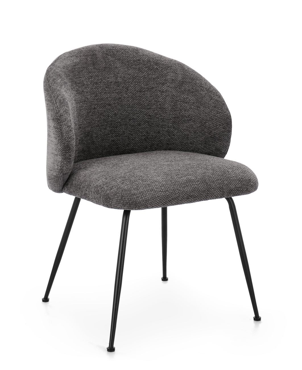 Bizzotto Stuhl Gesien aus Chenille-Stoff, Dunkelgrau