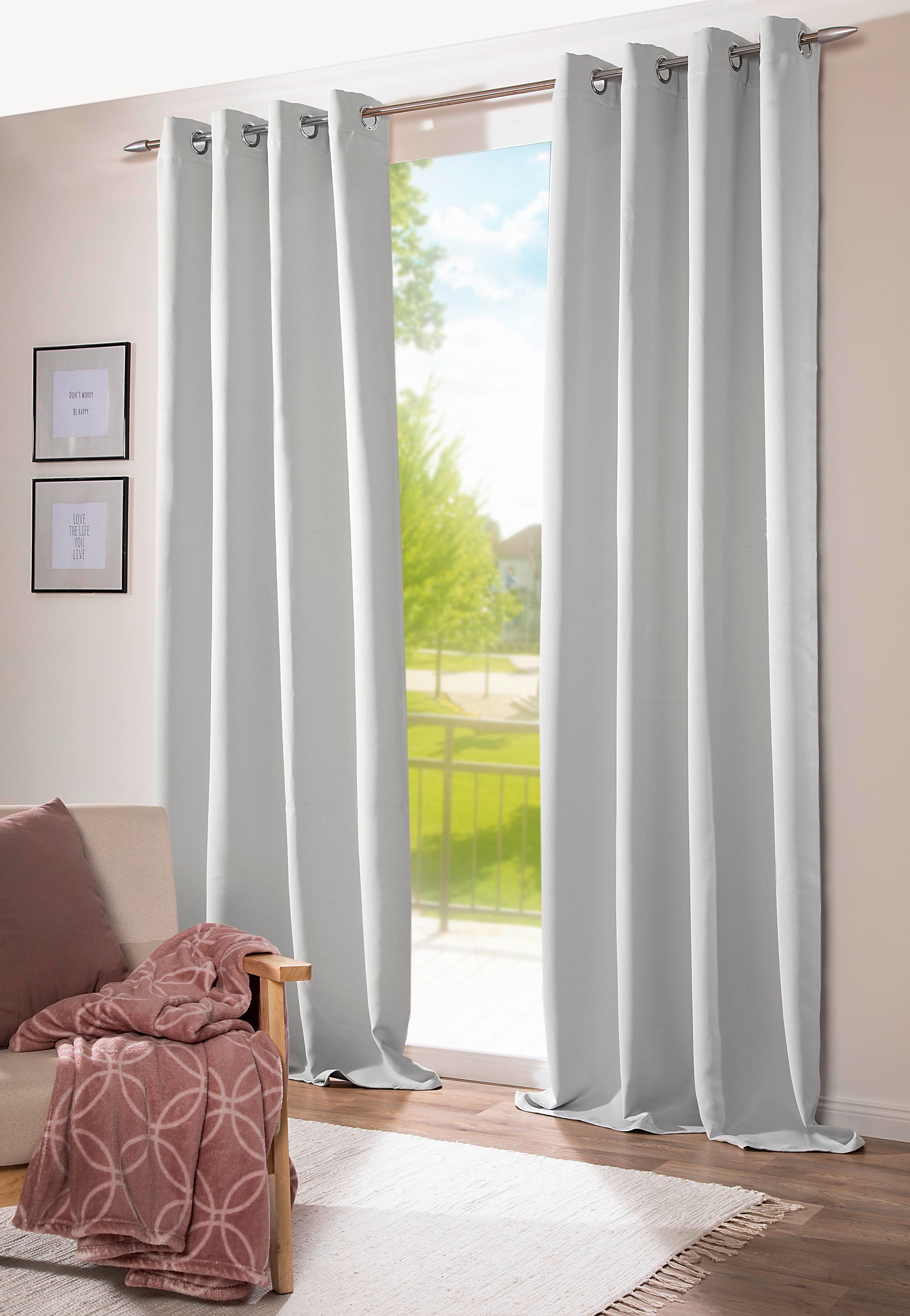 DecoHome24, 245cm, Gardine (1 Blackout 300cm Ösen Ösen, Blickdicht, St), Brillant, blickdicht, x