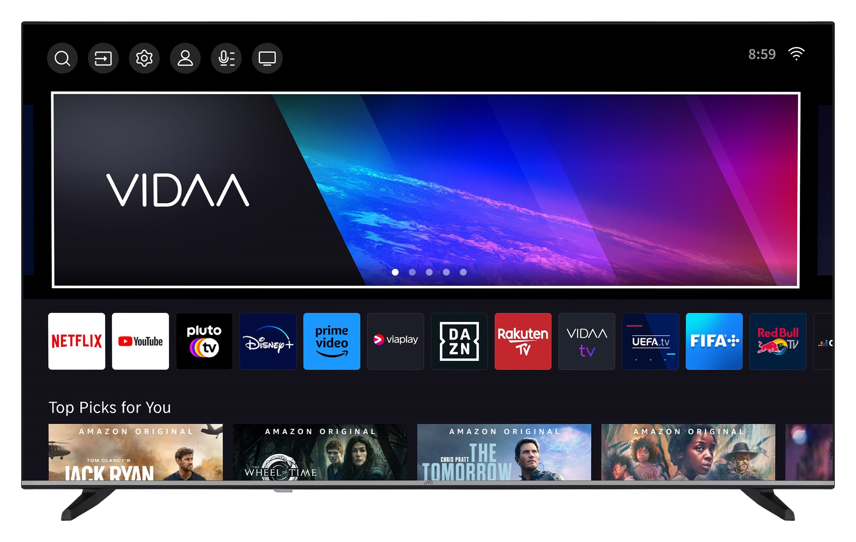 JVC LT-65VD3555 LCD-LED Телевізори (164 cm/65 Zoll, 4K Ultra HD, VIDAA Smart TV, VIDAA Smart TV, HDR, Triple-Tuner)