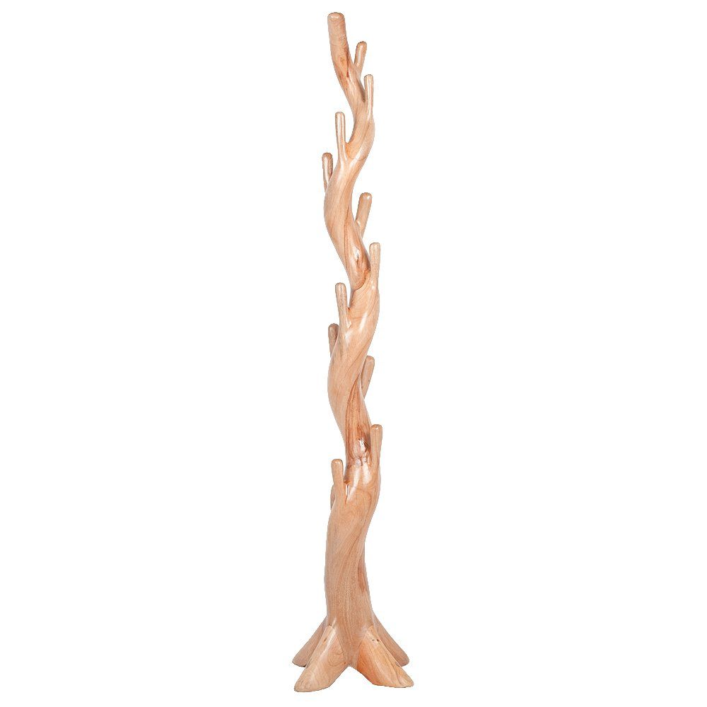 LebensWohnArt Garderobenständer Garderobenständer KAKTUS-SINGLE ca. 200cm Suar Natural