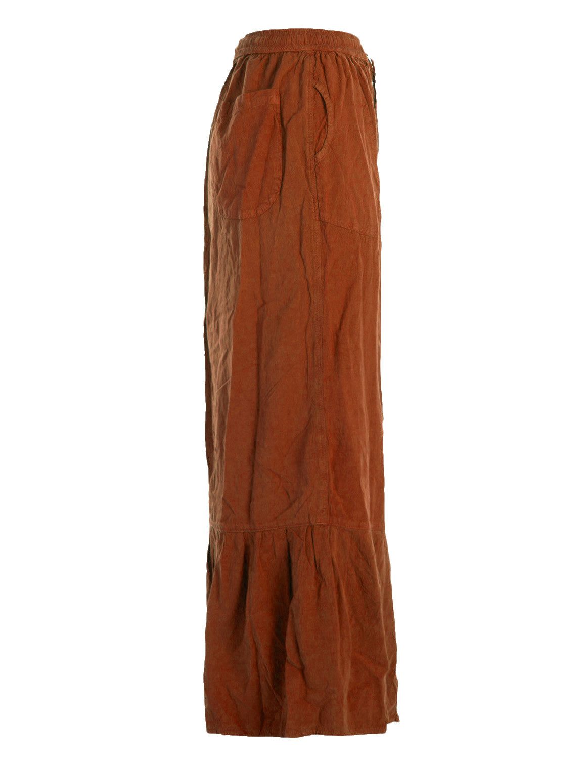 Vishes Maxirock Damen langer Rock Baumwolle Casual elastischer Bund mit Taschen Alternative Bekleidung, Ethno, Hippie, Retro Style