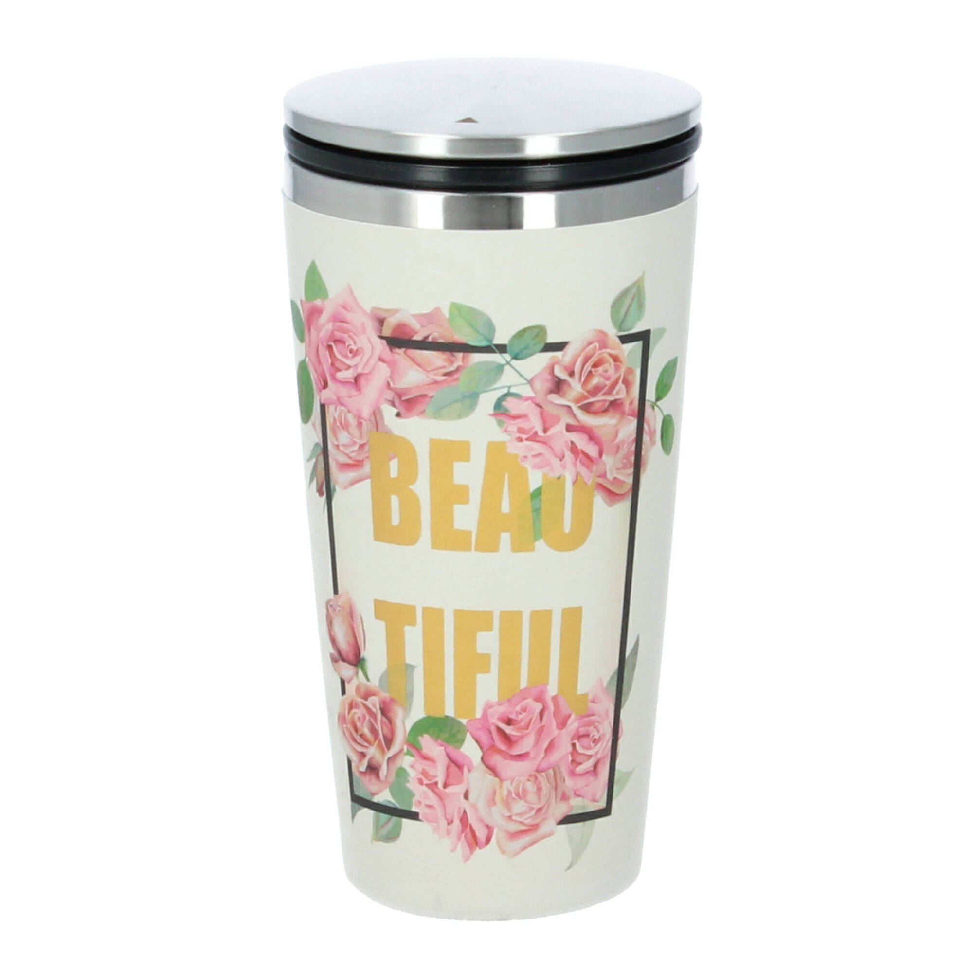chic mic GmbH Thermobecher Chic Mic SlideCup Beautiful Roses Coffee To Go Becher, Edelstahl