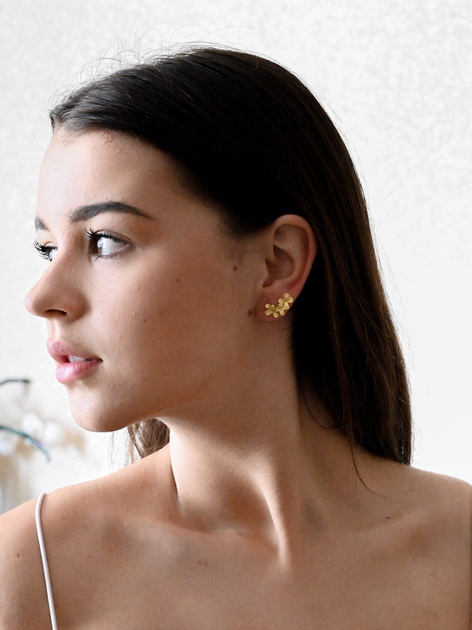 Runde Perlé Paar Ohrstecker zarte Blüten Blumen Ohrstecker, handgefertigte günstig online kaufen