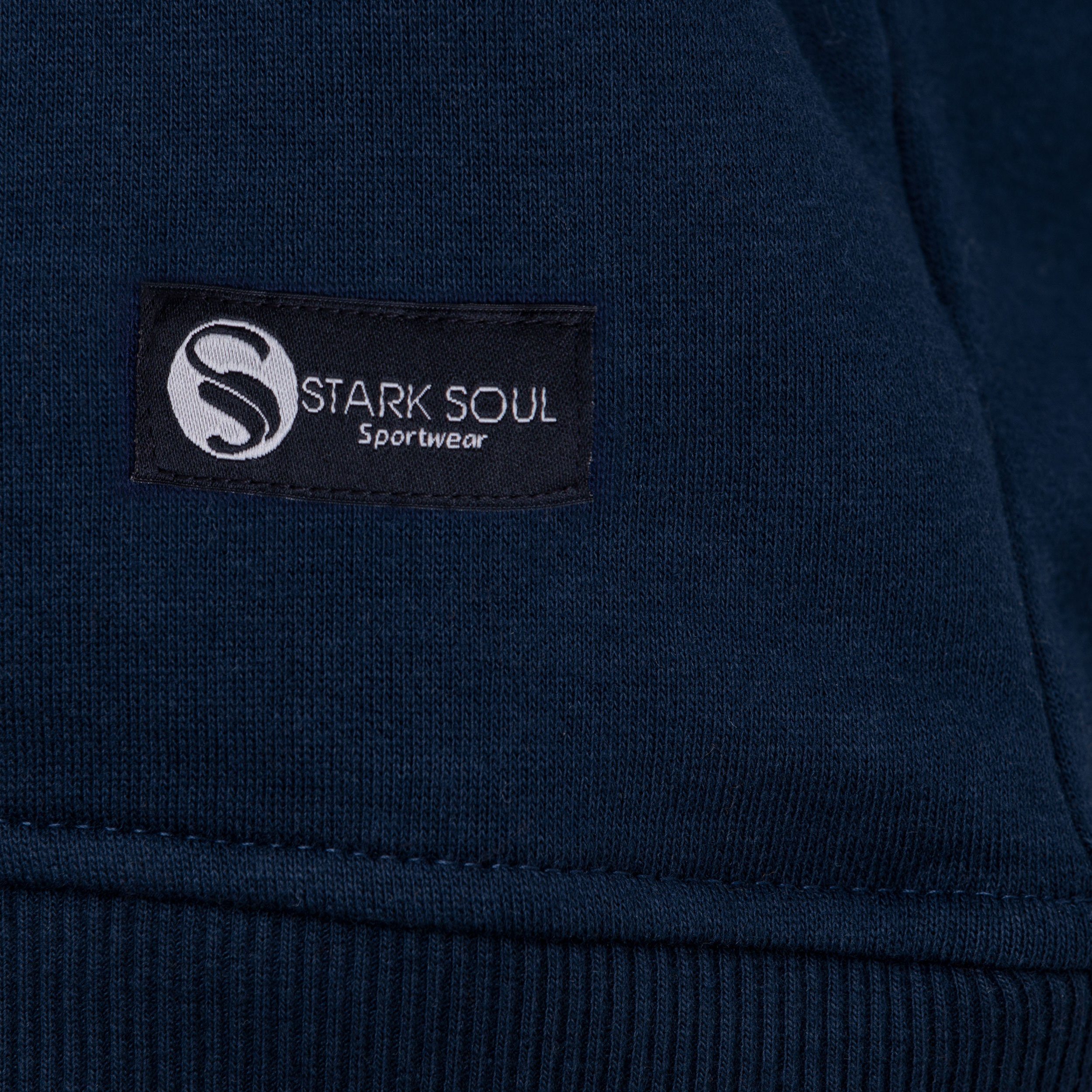 Stark Soul® Sweatshirt Stark Sweatshirt "College" Soul Unisex Marineblau Rundhals-Sweater