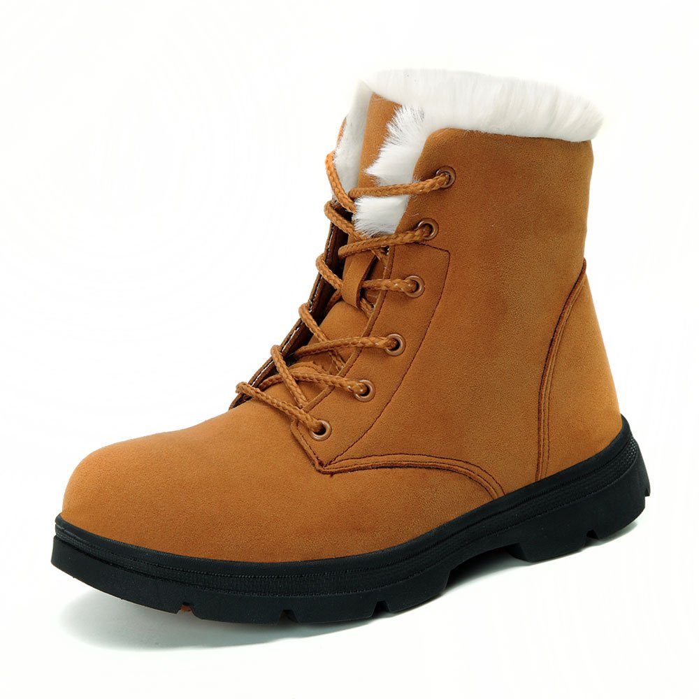 HUSKSWARE Winterboots (Damen Fashion, Mid Calf Outdoor-Stiefel) Komfort und Wärme Braun