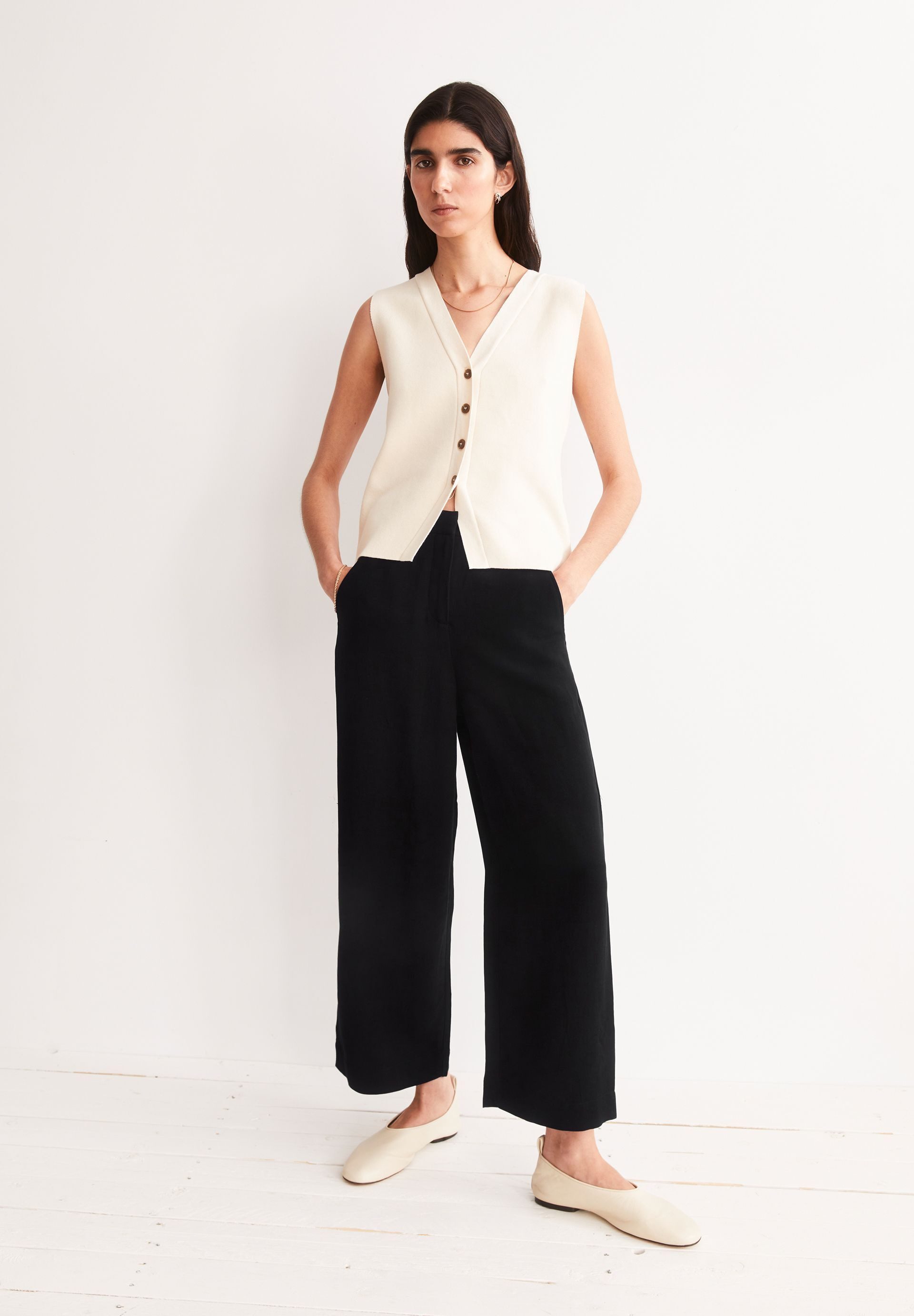 Armedangels Stoffhose CAARUNUS LINO Webhose aus Leinen-Mix (High Waist, Relaxed Fit)