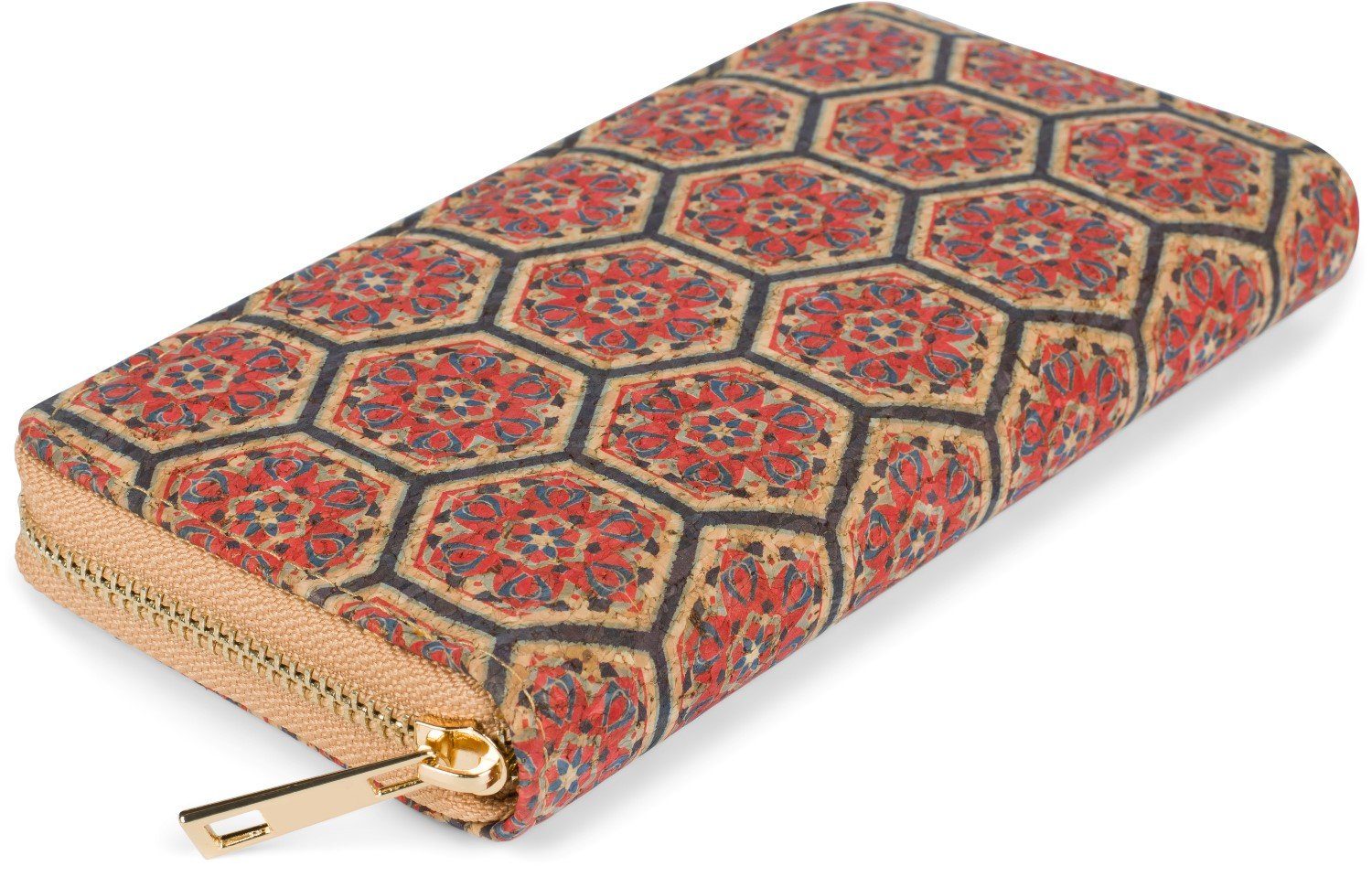 styleBREAKER Geldbörse Kork Geldbörse mit buntem Muster Print (1-tlg)