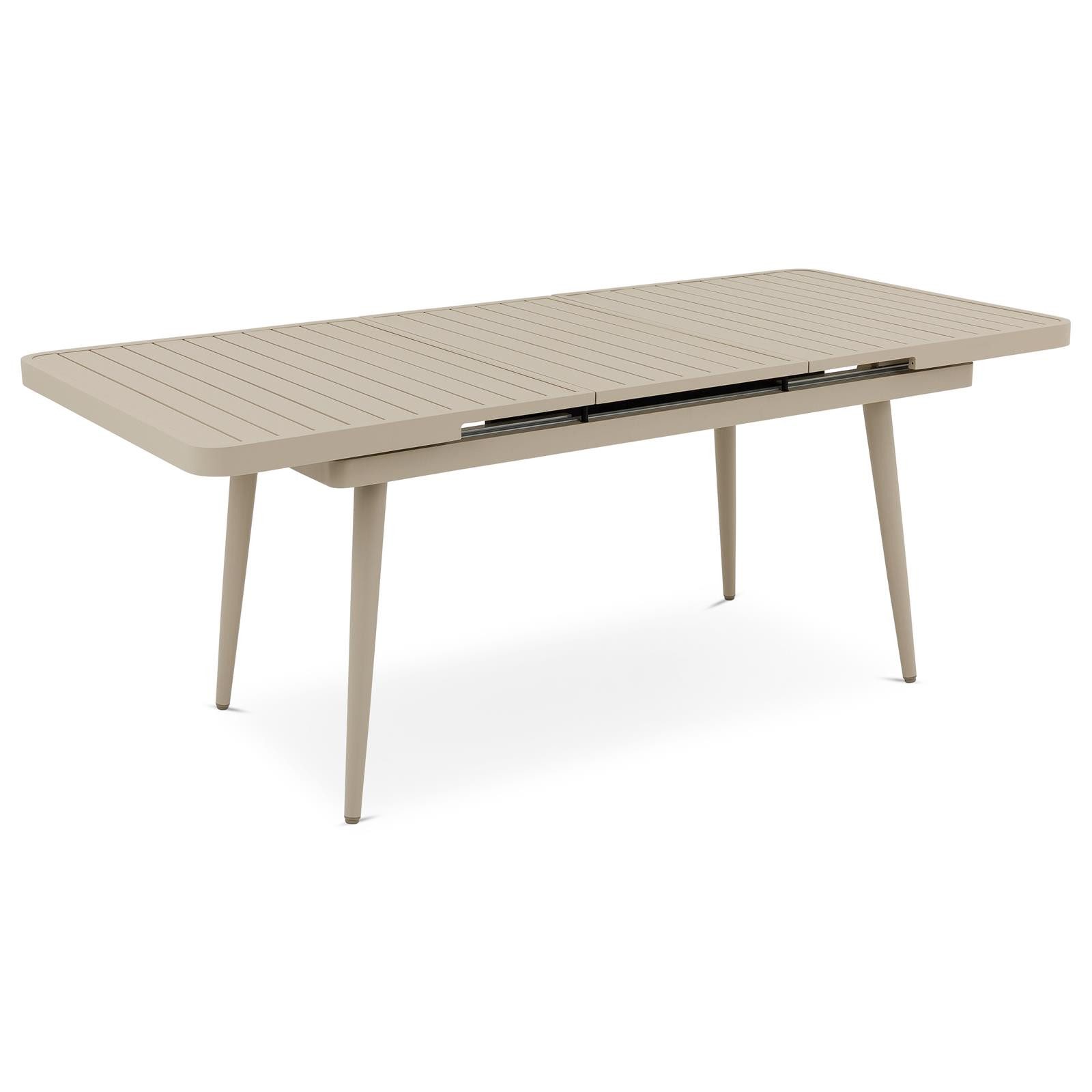 IDIMEX Gartentisch SUNNY, Outdoor Tisch 150-200cm ausziehbar wetterfest & UV beständig champagne