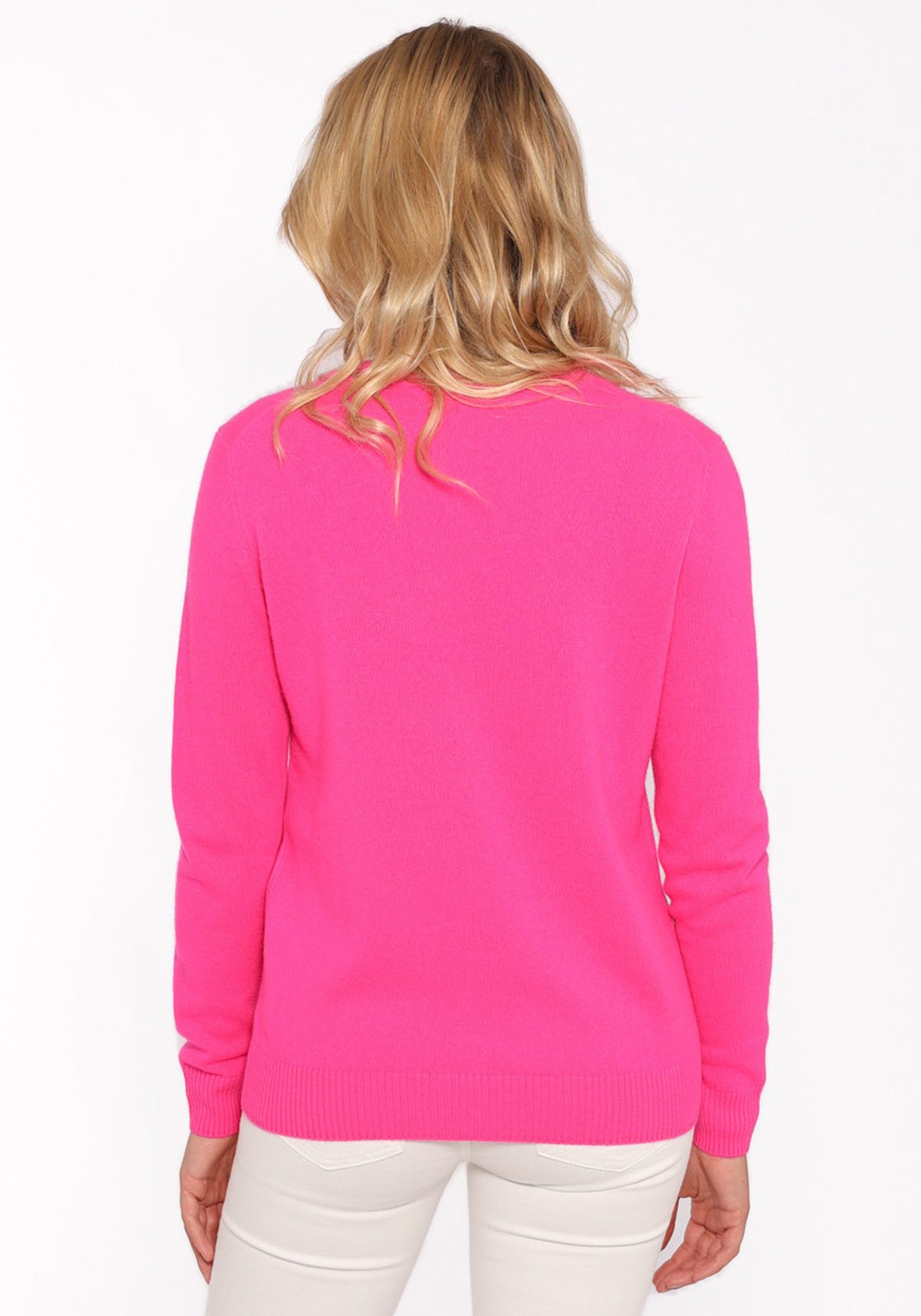 Zwillingsherz Kaschmirpullover Roundneck "Smiley Face" Smiley, neonfarben, Langarm, Rundhalsausschnitt