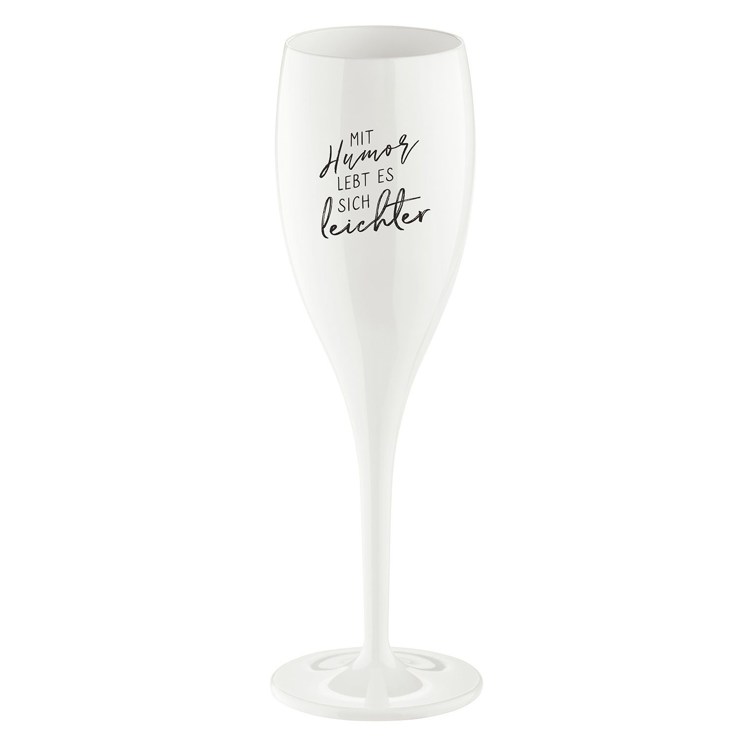 KOZIOL Sektglas Cheers No.1 MIT HUMOR 100ml weiß 3922525, thermoplastischer Kunststoff