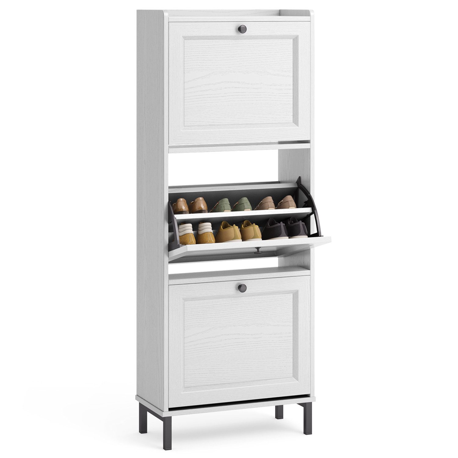 Bealife Schuhschrank Schuhregal Mit 3 Klappen, 118x50cm günstig online kaufen