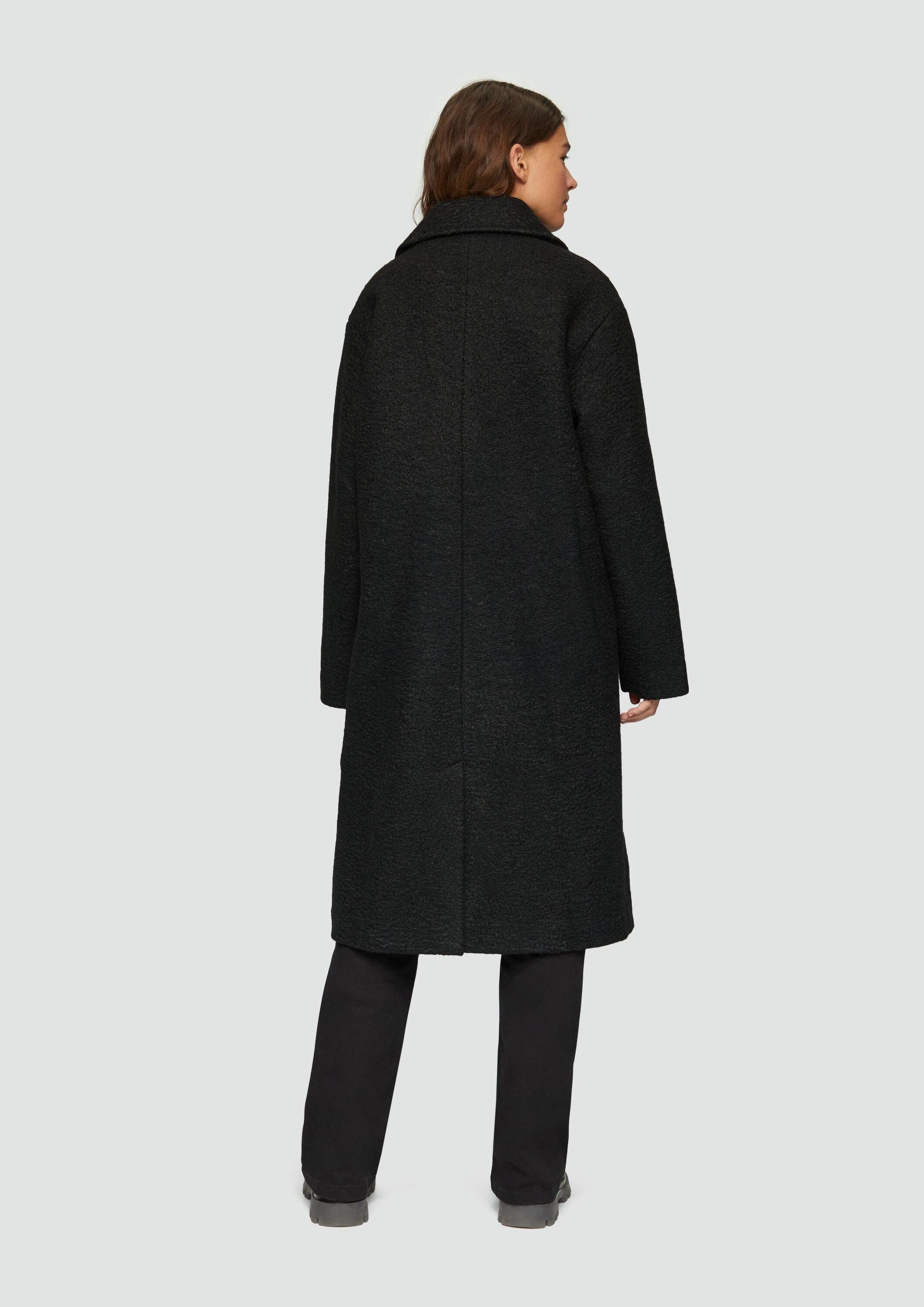 QS Funktionsmantel Outdoor-Mantel Oversized-Mantel aus Bouclé