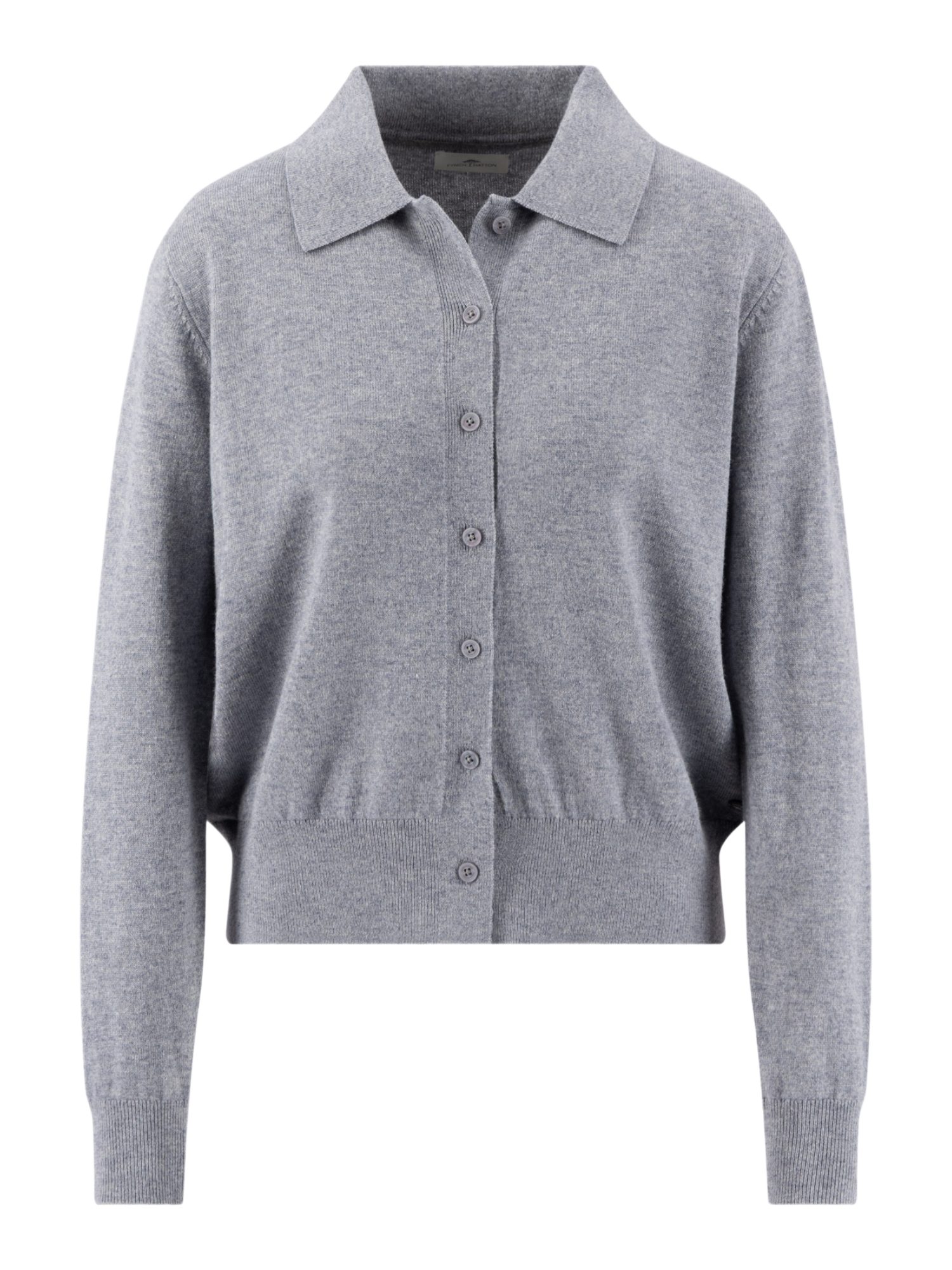 FYNCH-HATTON Strickjacke grau,Casual,Wolle,Strukturiert,Polokragen,Langarm,Casual Fit