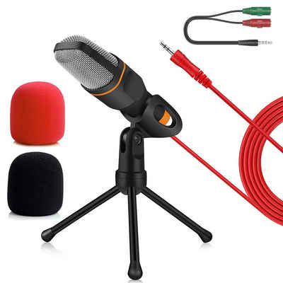 Puiaosso Mikrofon Streaming-Mikrofon Mikrofon-Set mit Ständer tragbar Profi Podcast Set (1,8 Meter Kabel Kompatibel mit PC, Laptop, Smartphone), Vielseitiges PC-Mikrofon für Live-Streaming, Gaming, Konferenzen