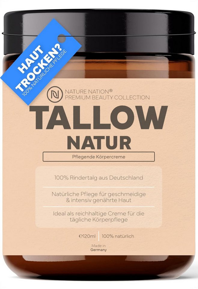 NATURE NATION Körperpflegemittel Tallow Rindertalg Creme 120ml – natürliche Hautpflege Packung