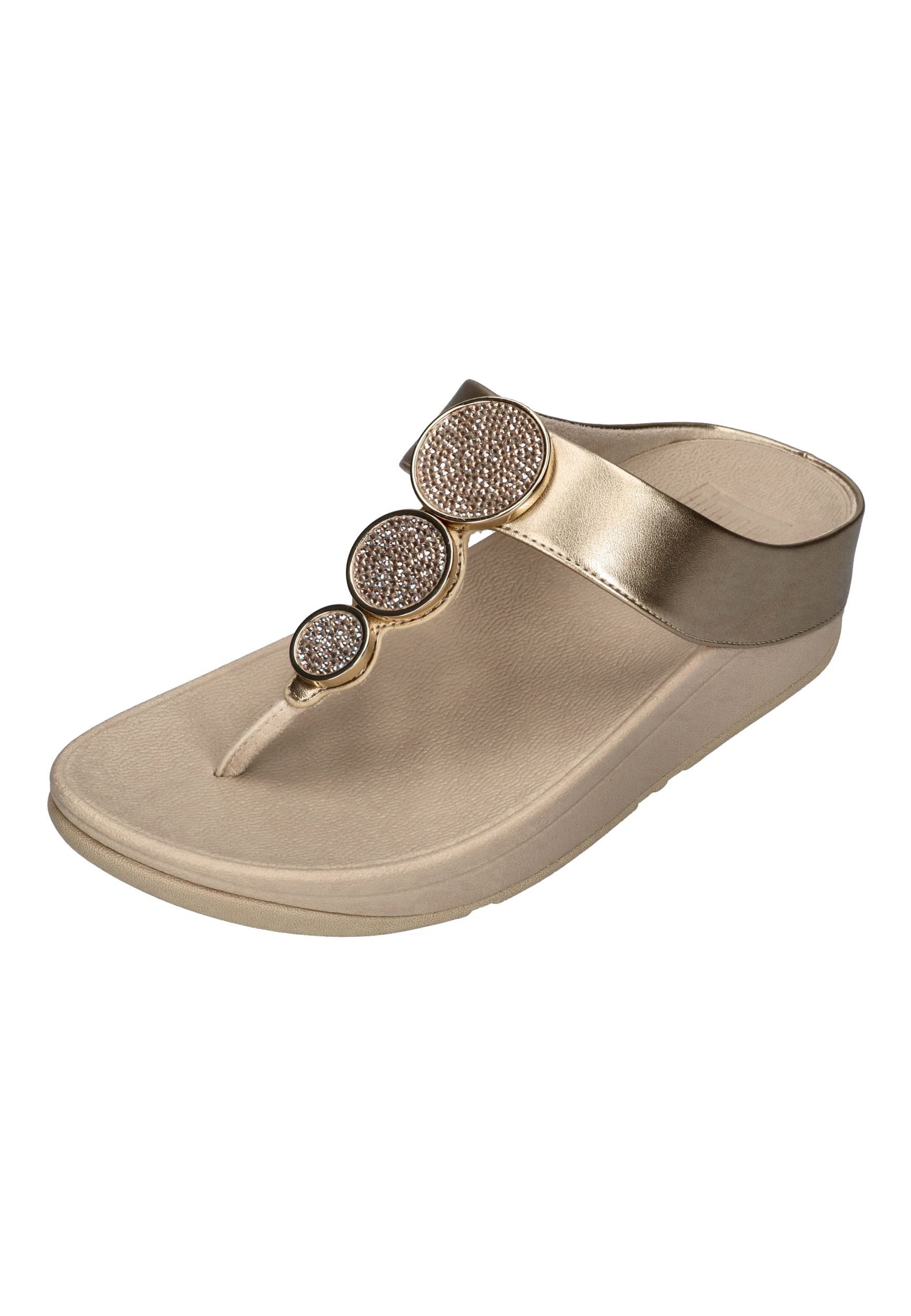 Fitflop HALO BEAD-CIRCLE METALLIC TOE-POST SANDALS Zehentrenner Platino
