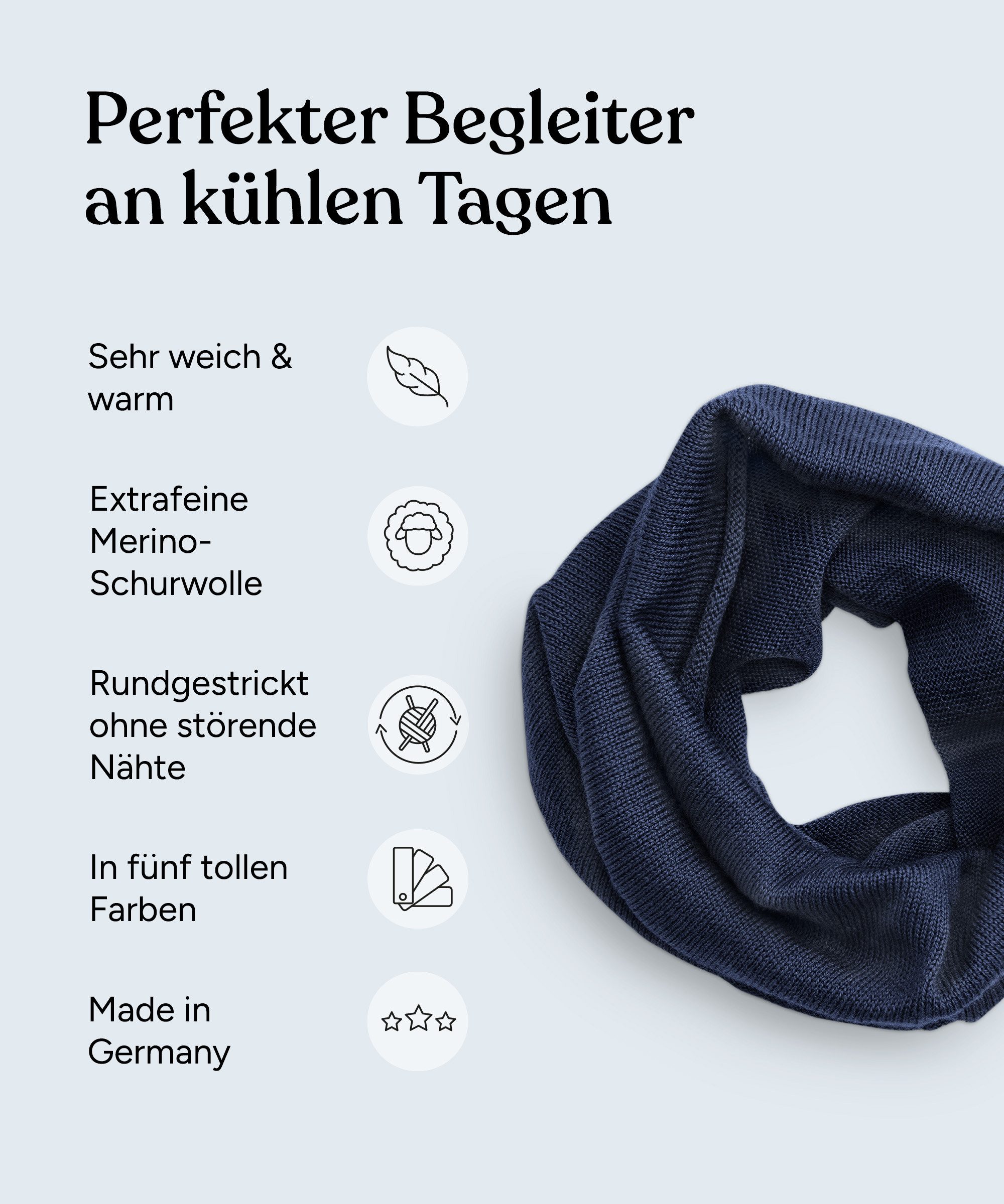 Ehrenkind Strickschal Schlauchschal für Kinder, aus Merino Schurwolle, (Feinstrick), Made in Germany