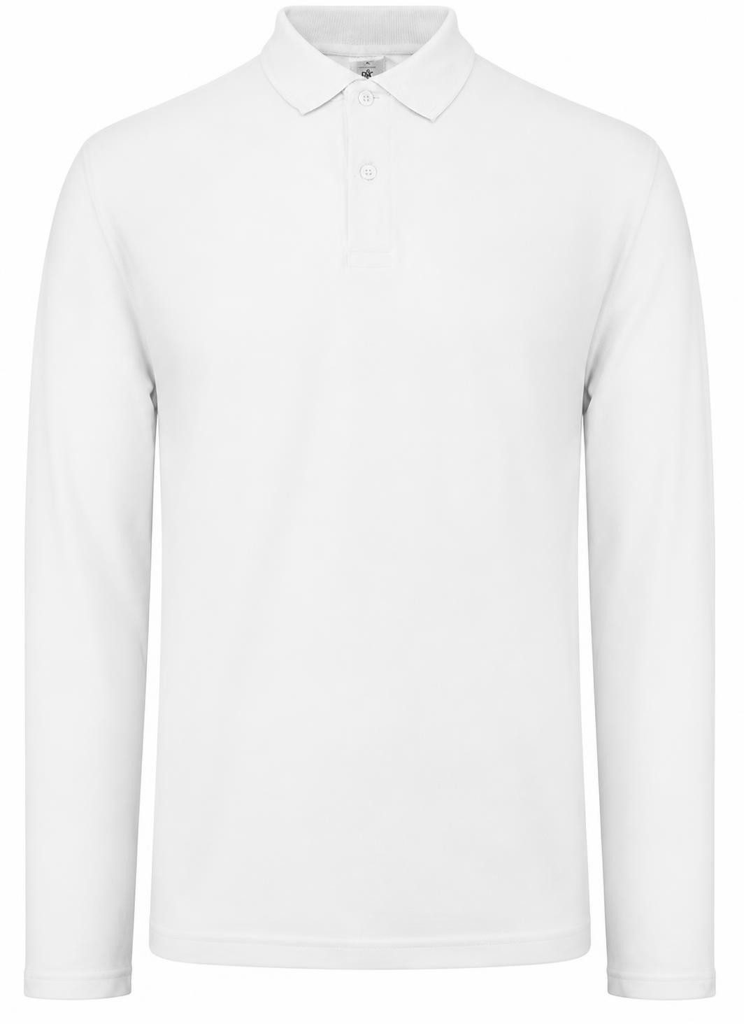 B&C Langarm-Poloshirt Herren Long Sleeve Polo ID.001 / 100 % Baumwollpiqué