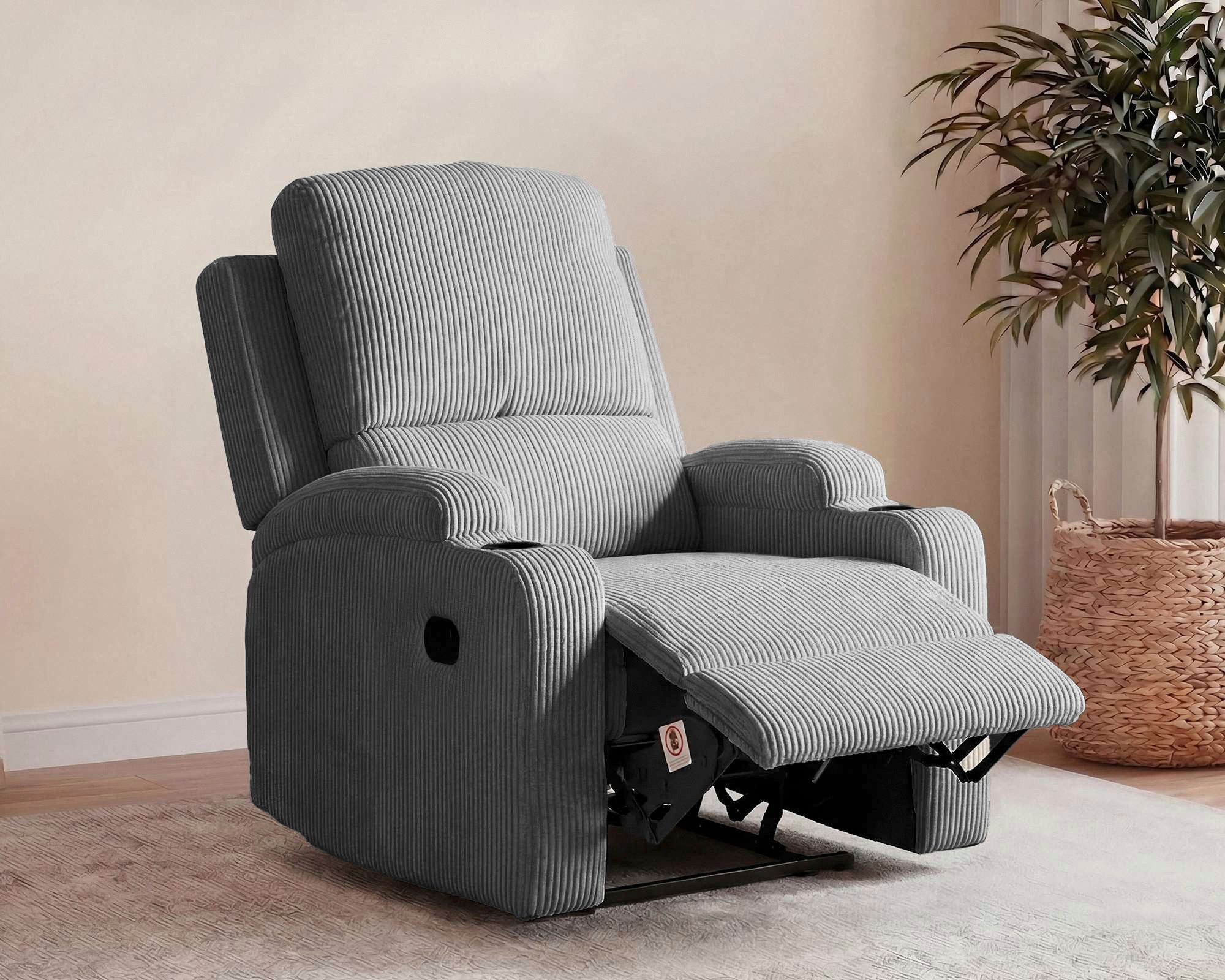 OTTO home Relaxsessel NAPORI Cord, Kinosessel, Multimedia-Sessel, TV-Sessel mit manueller u elektrischer Relaxfunktion u. Getränkehalter – Bild 5 von 5
