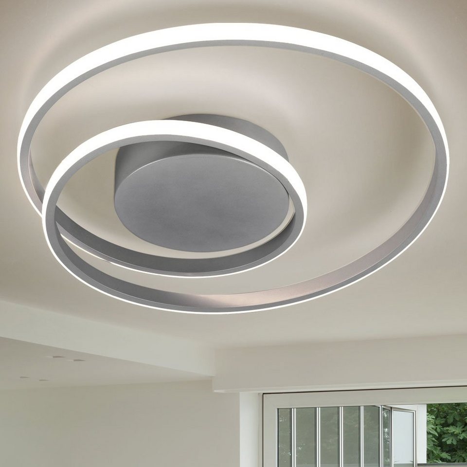 etc-shop LED Deckenleuchte, LED Deckenleuchte Designleuchte Switch-Dimmer  Ring