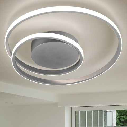 etc-shop LED Deckenleuchte, LED Deckenleuchte Designleuchte Switch-Dimmer Ring