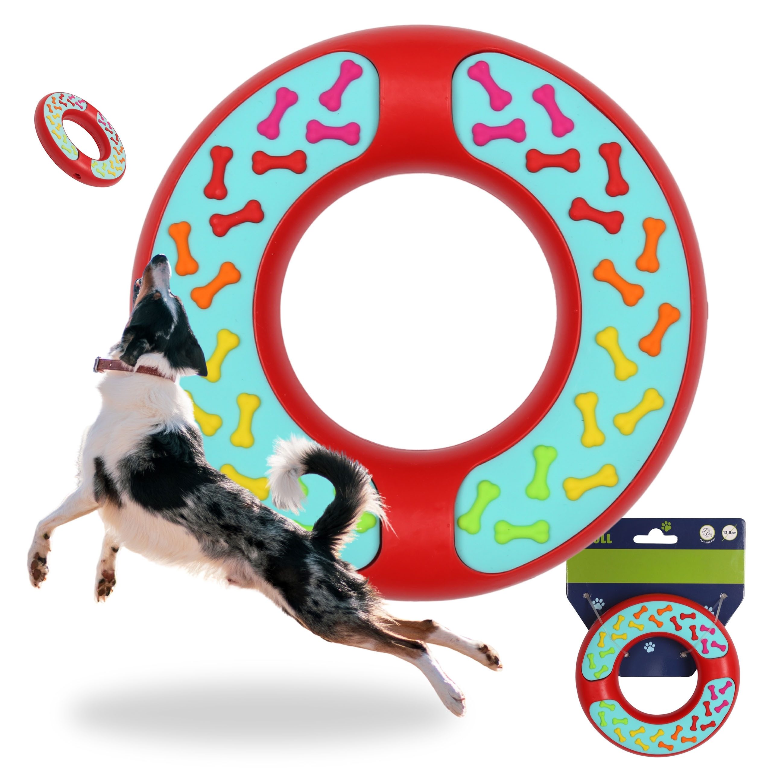Sarcia.eu Diskusscheibe Apportierscheibe Frisbee Disk für Hunde, Wurfspielzeug 13,8 cm
