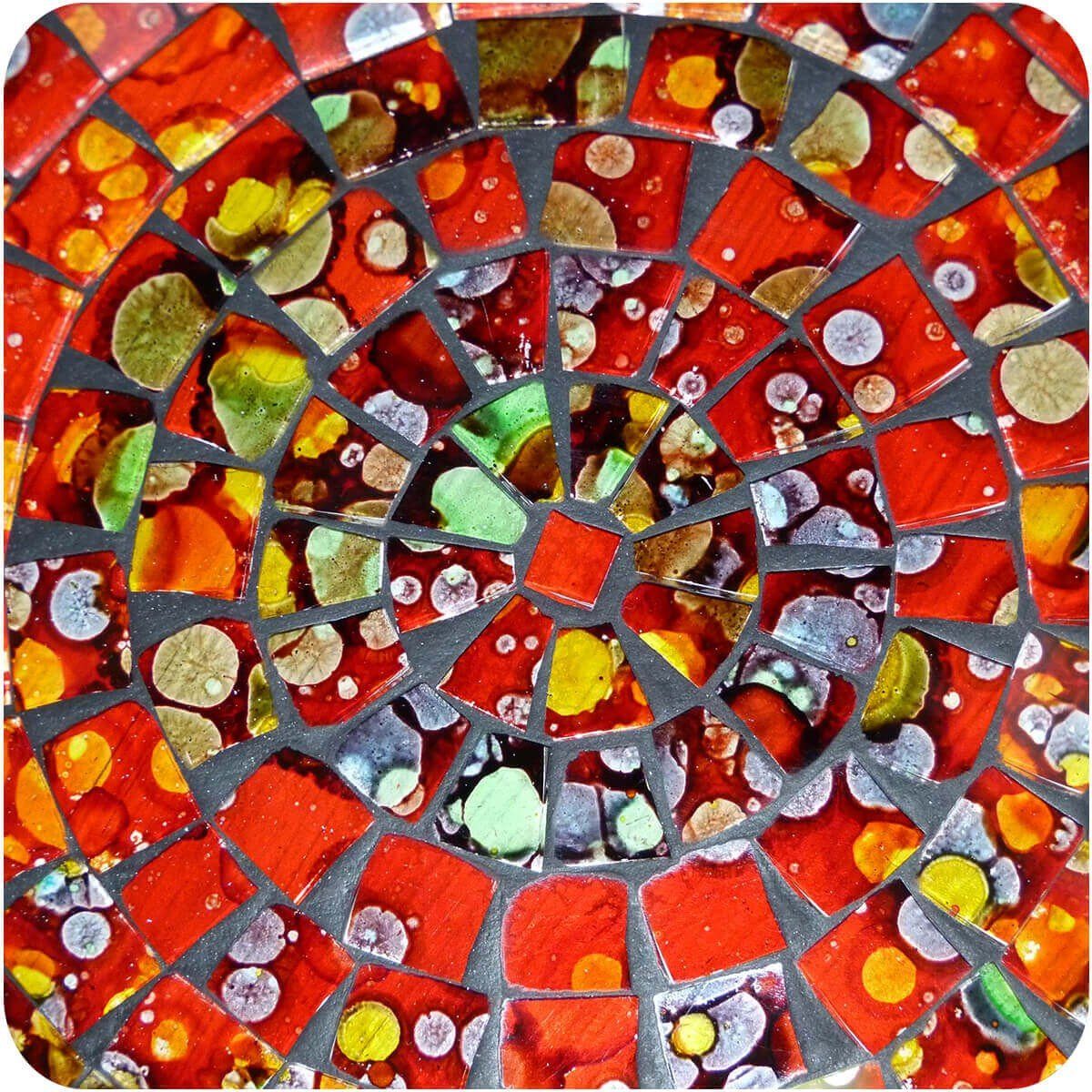Schale klein Mosaik rund Set Dekoschale SIMANDRA Rot (Set)