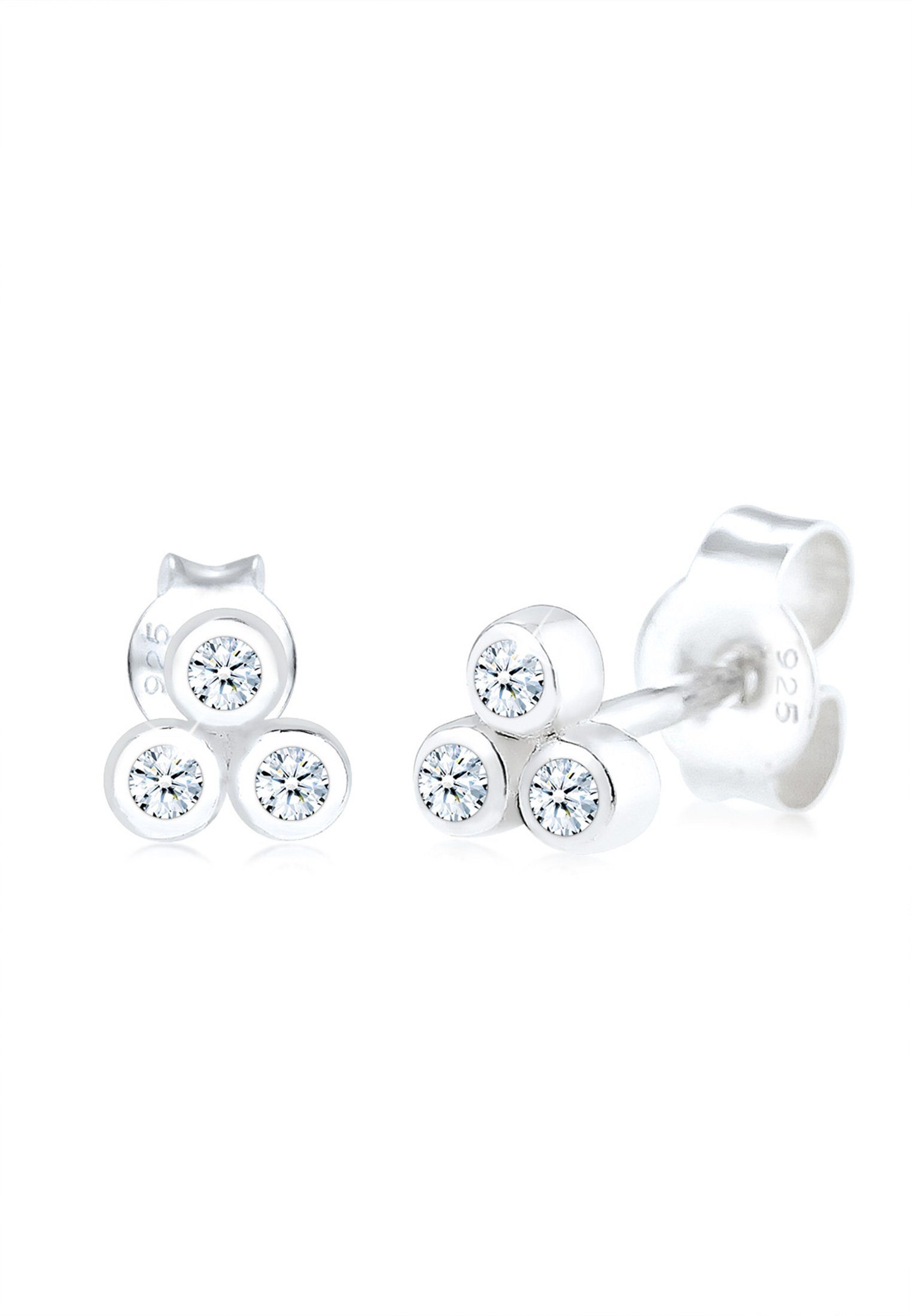 Kreis ct) Silber Trio Diamant Paar Elli 925 DIAMONDS Sterling Ohrstecker (0.09