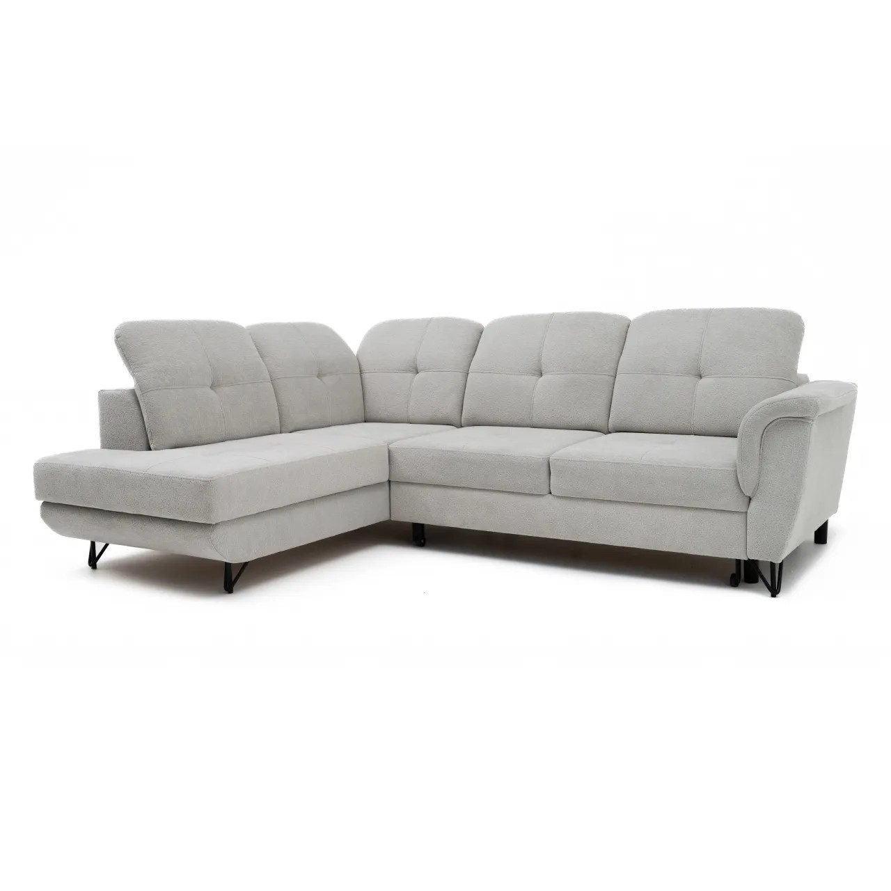 Muffo Ecksofa PIRI, B:240/T:183/H:94CM, Verstellbare Rückenlehne, T30-Schaum + gewellte Feder, hohe Metallfüße