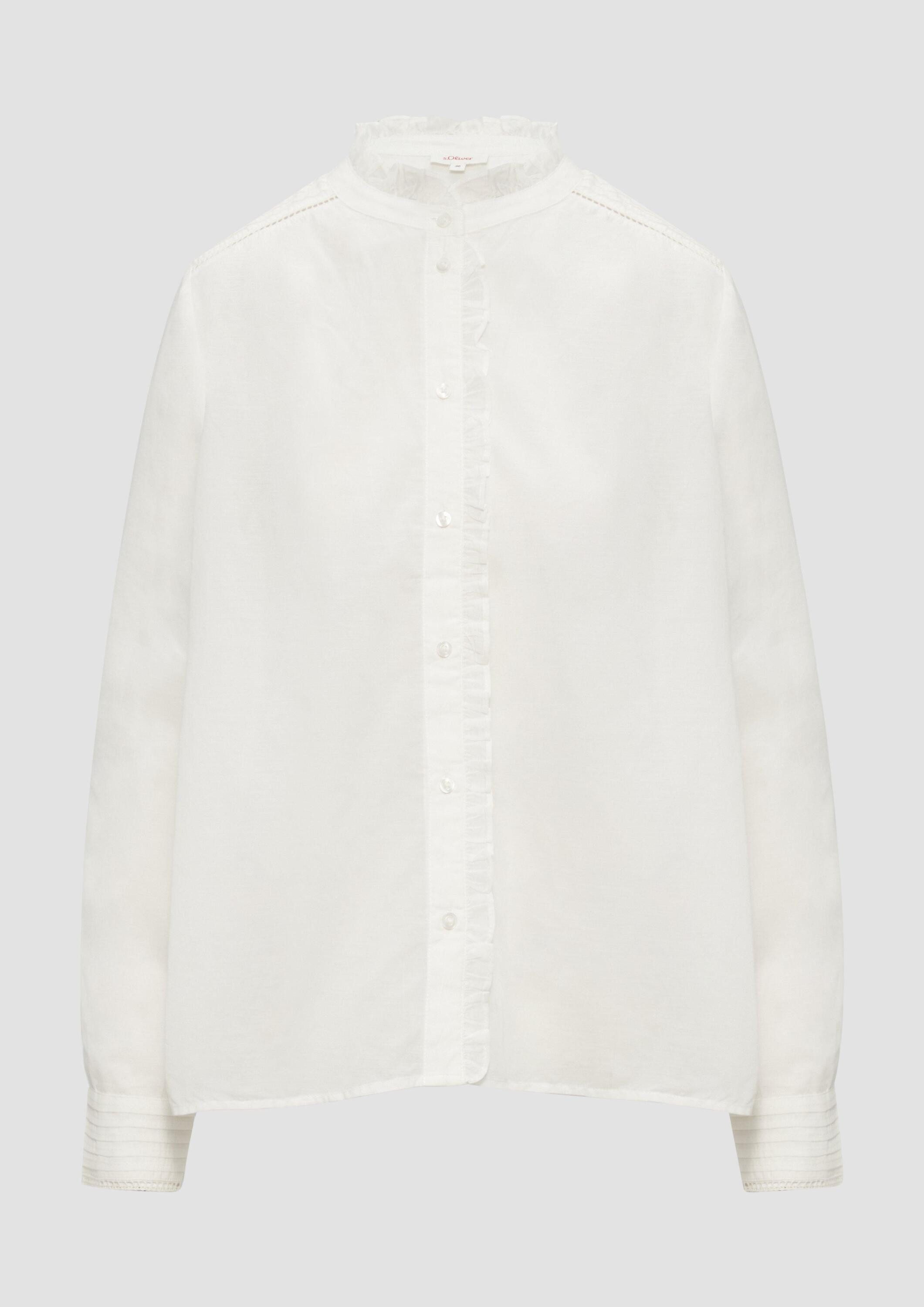 s.Oliver Langarmbluse Bluse Leicht transparente Bluse mit Rüschen-Details