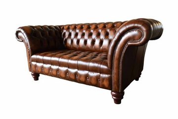 JVmoebel 2-Sitzer Chesterfield Luxus 2 Sitzer Couch Polster Sofa 100% Leder Sofort