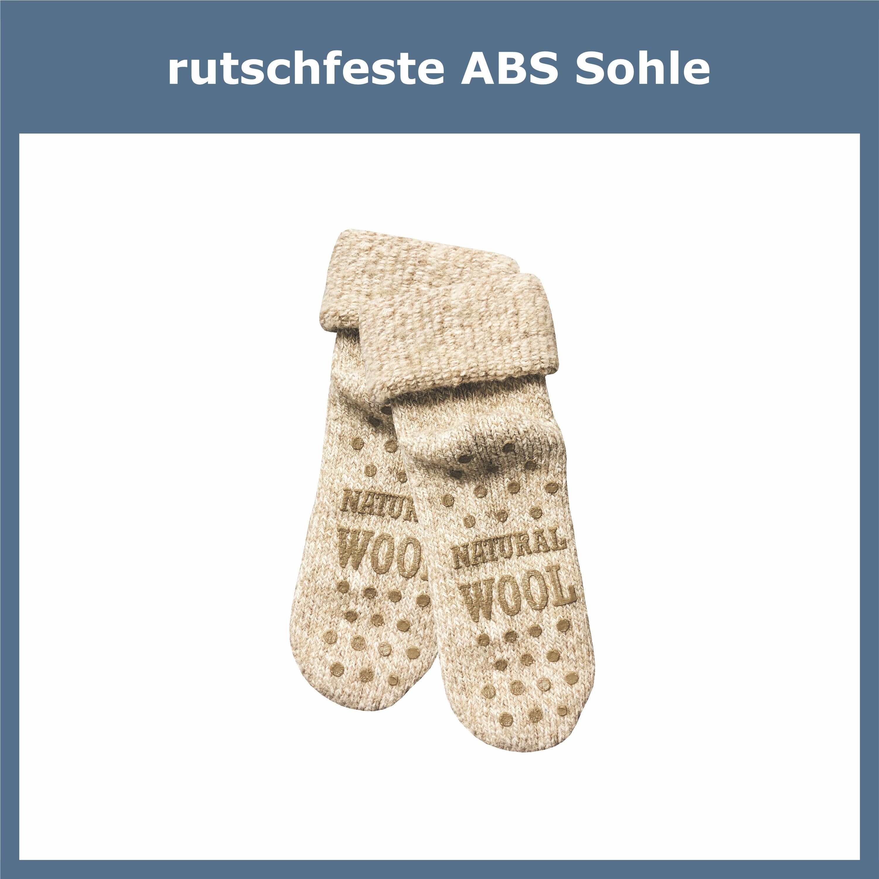 GAWILO ABS-Socken für Damen - Rutschfeste Haussocken mit Noppen - Dicke, warme Wolle (1 Paar) Warme Kuschelsocken aus Wolle helfen gegen kalte Füße - Stoppersocken