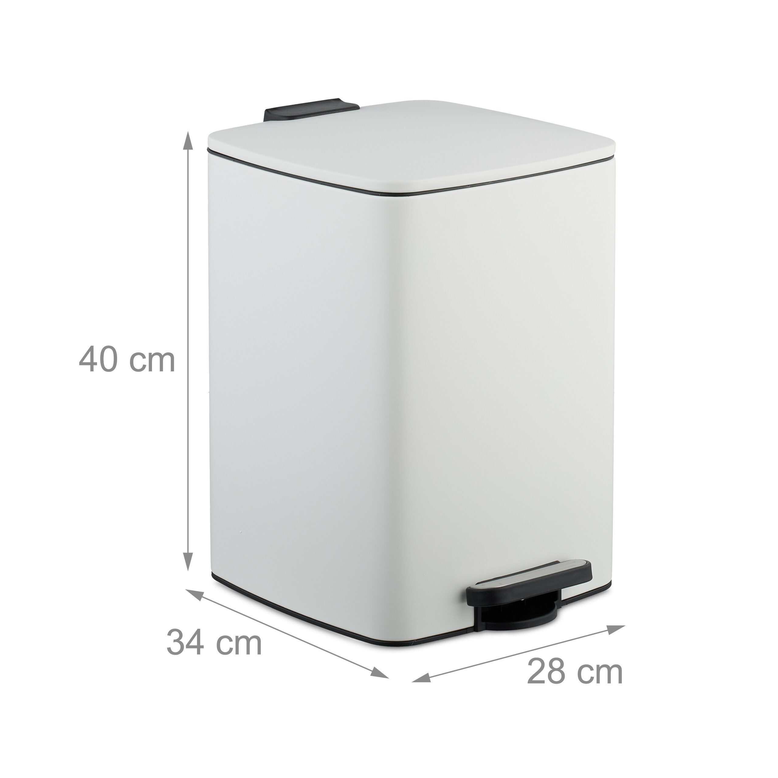 relaxdays Mülleimer Küche 20 Liter mit Müllbeutel, weiß – Bild 4 von 5