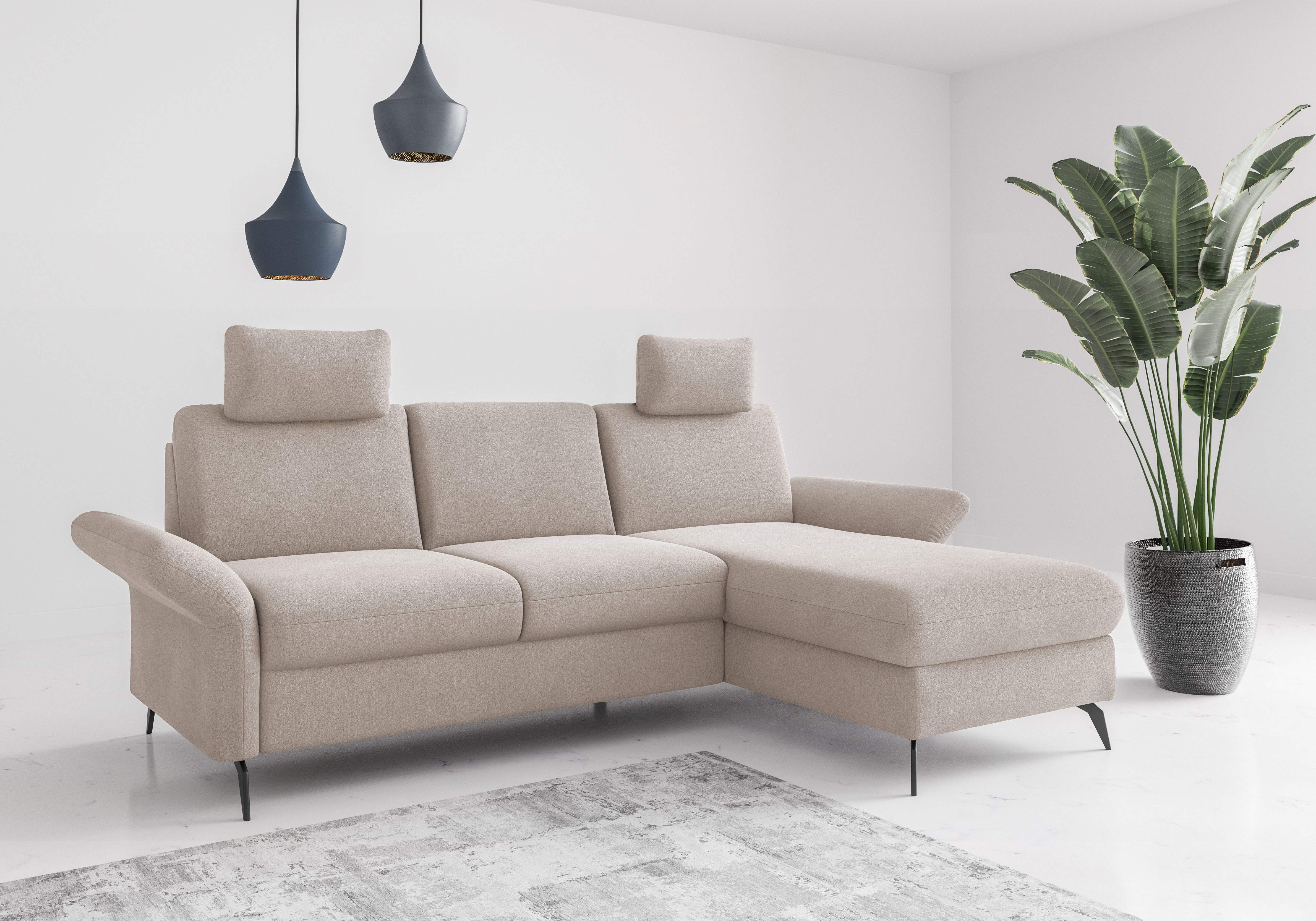 Home affaire Ecksofa Rochelle, wahlweise mit Bettfunktion, Bettkasten und Armteilverstellung