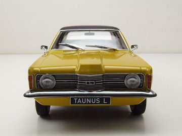 KK Scale Modellauto Ford Taunus L 1971 gelb matt schwarz Modellauto 1:18 KK Scale, Maßstab 1:18