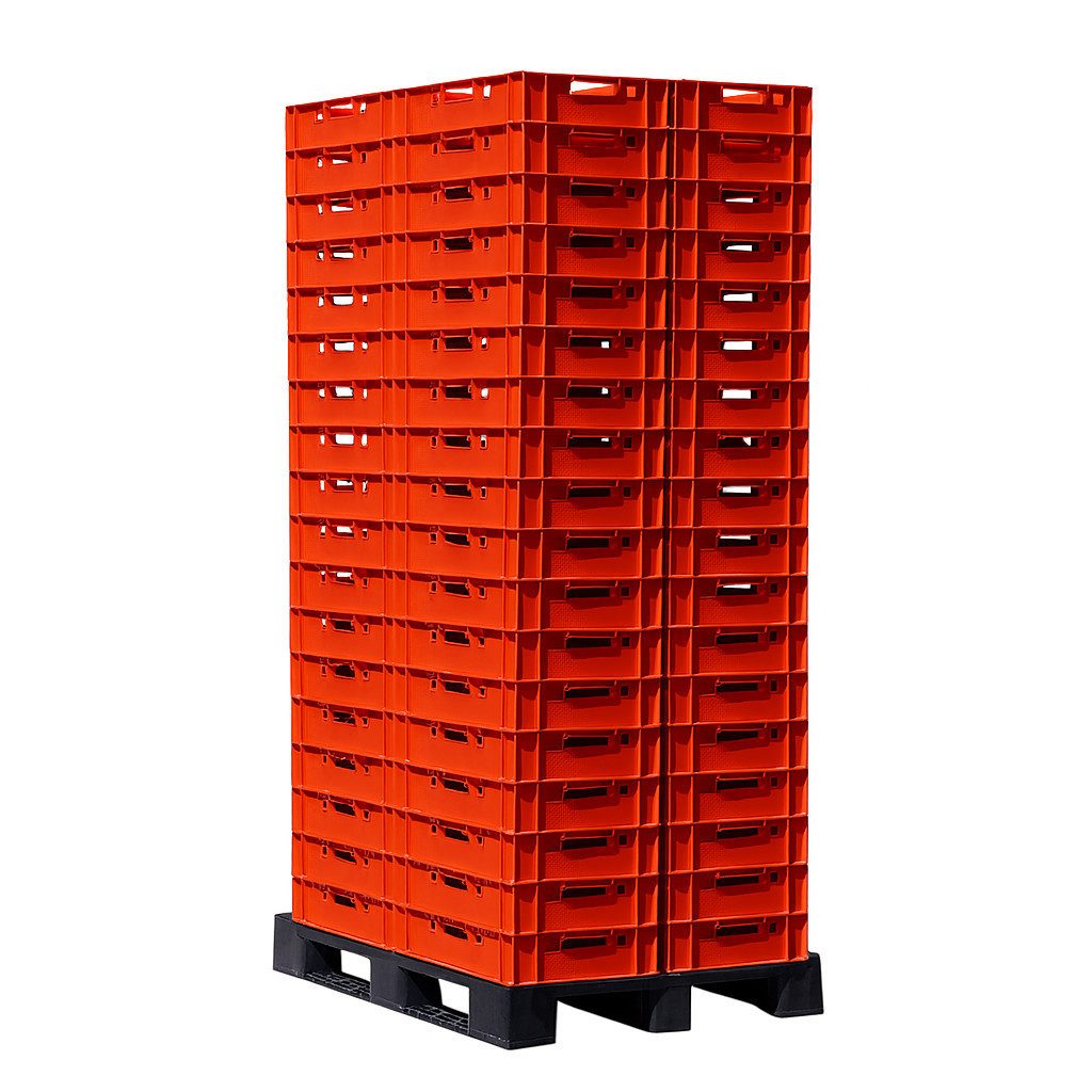 Logiplast Stapelbox Palette: 72 E1-Kisten 600 x 400 x 125 mm verschiedenen Farben