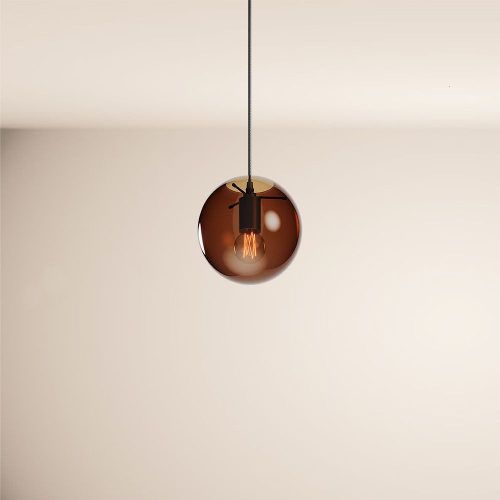 s.luce Pendelleuchte Orb Galerieleuchte 5m Abhängung Schwarz Orb/Farbverlauf Braun