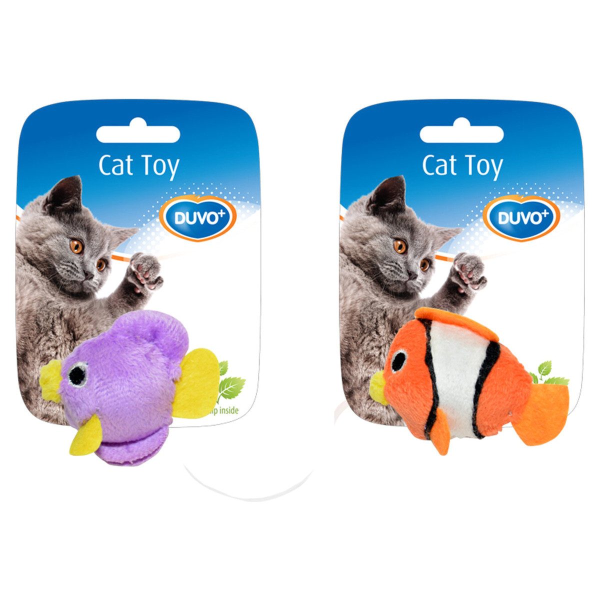 DUVO+ Tierkuscheltier Katzenspielzeug Fisch orange/blau